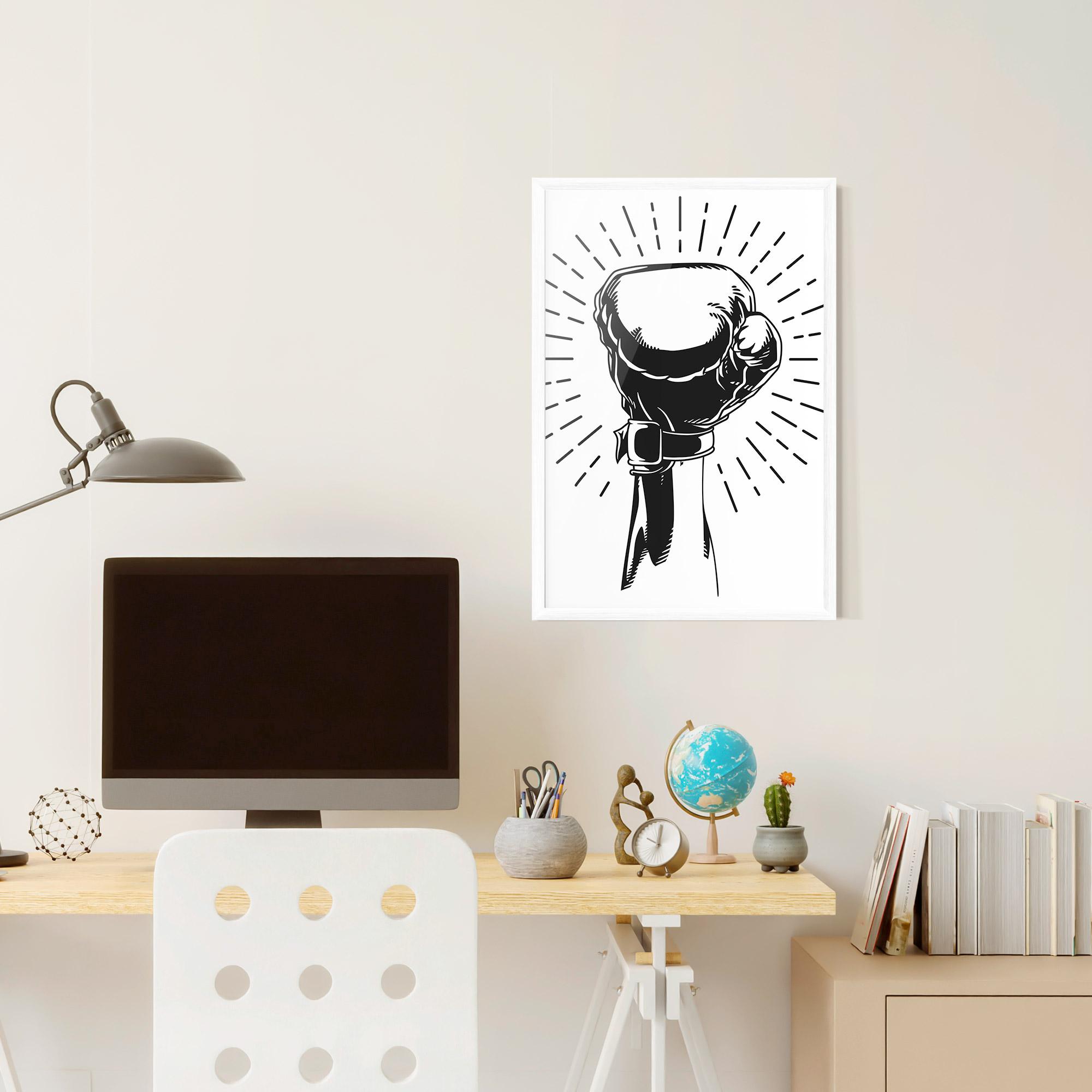 Keretezett Poszter White Hand Boxing mockup 6