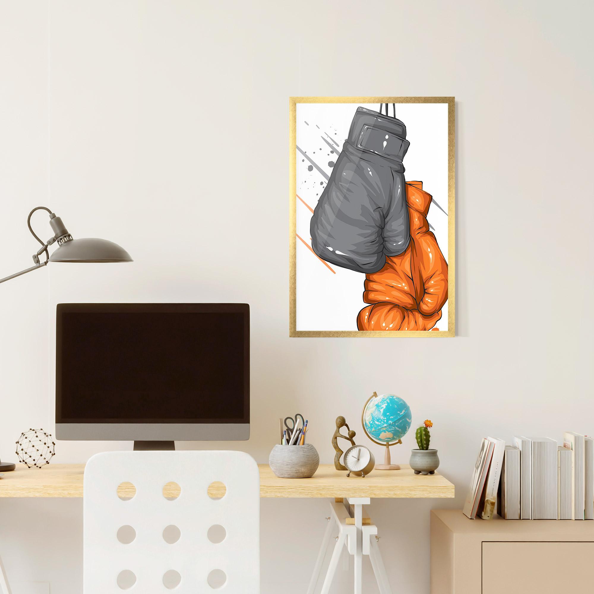 Keretezett Poszter Grey Orange Glove mockup 6