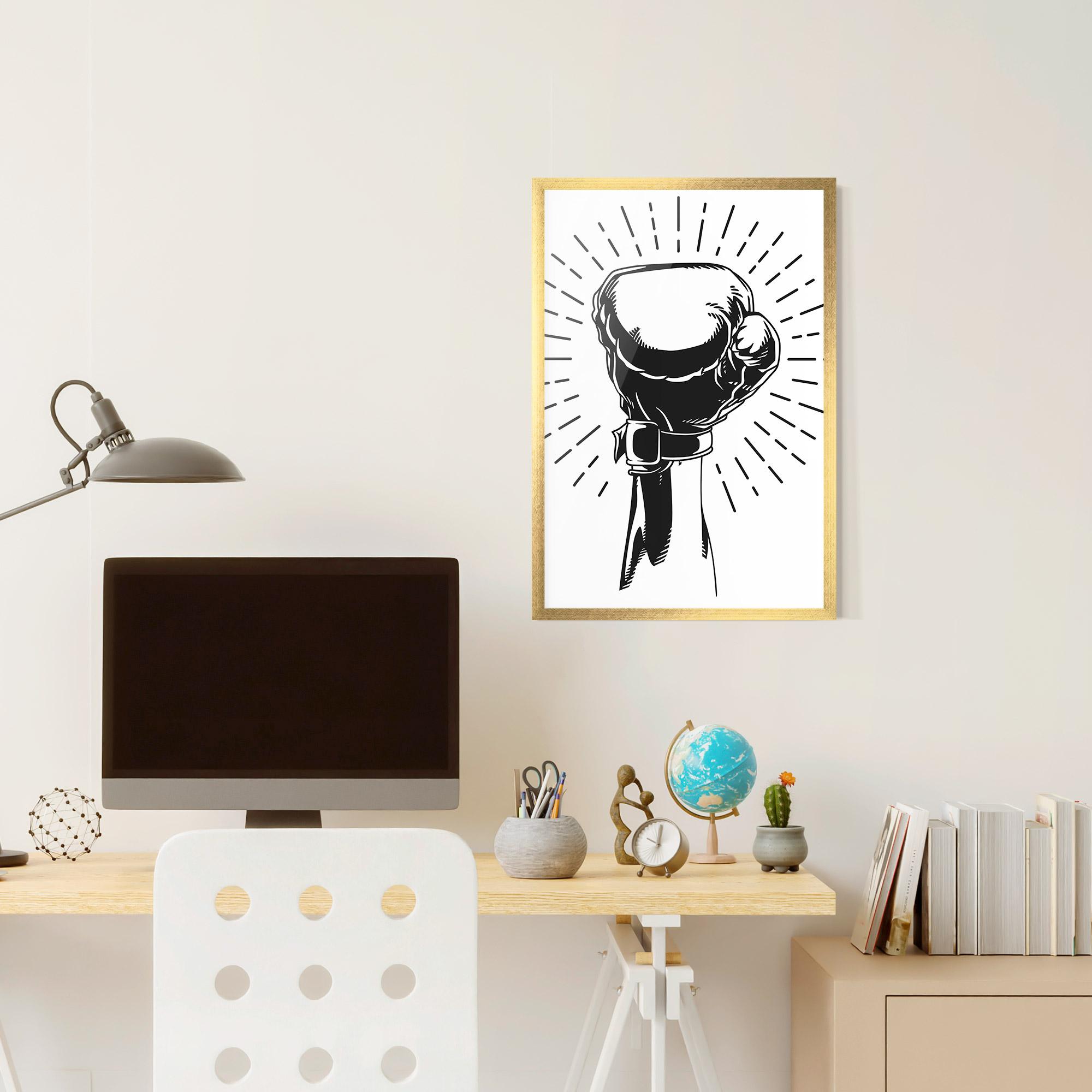 Keretezett Poszter White Hand Boxing mockup 6