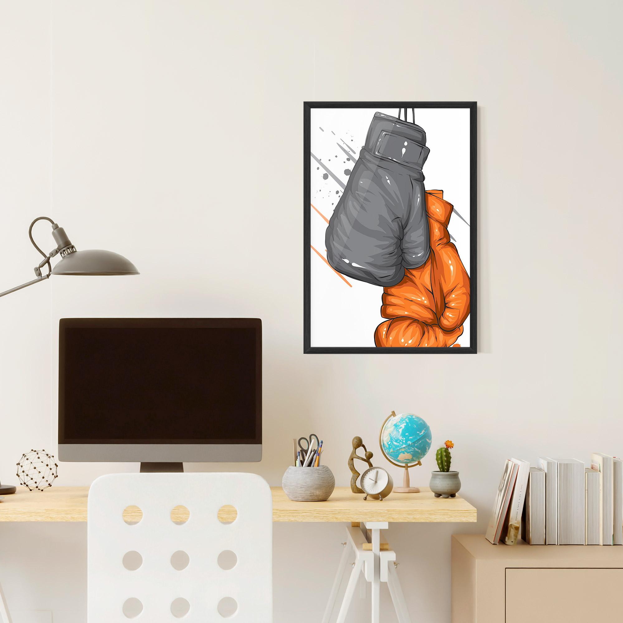 Keretezett Poszter Grey Orange Glove mockup 6