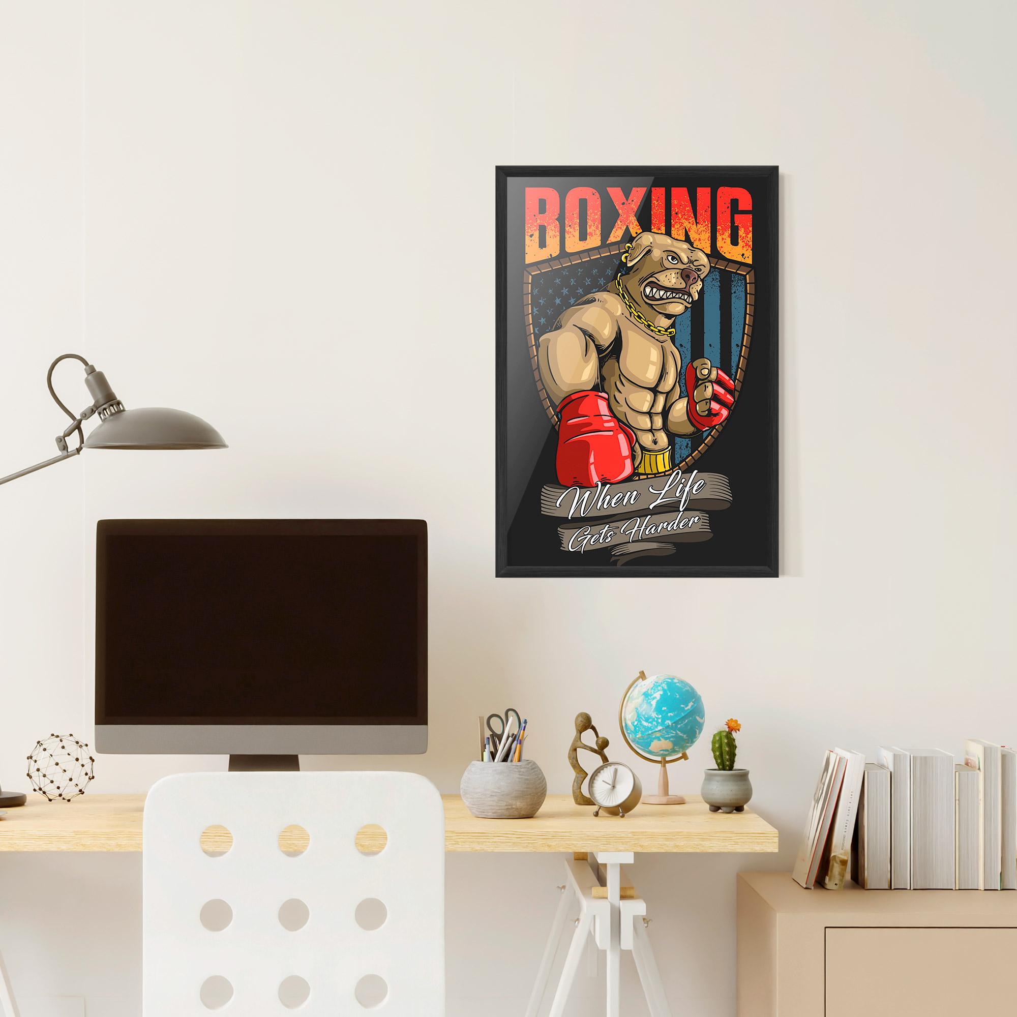 Keretezett Poszter Pitbull Boxer mockup 6
