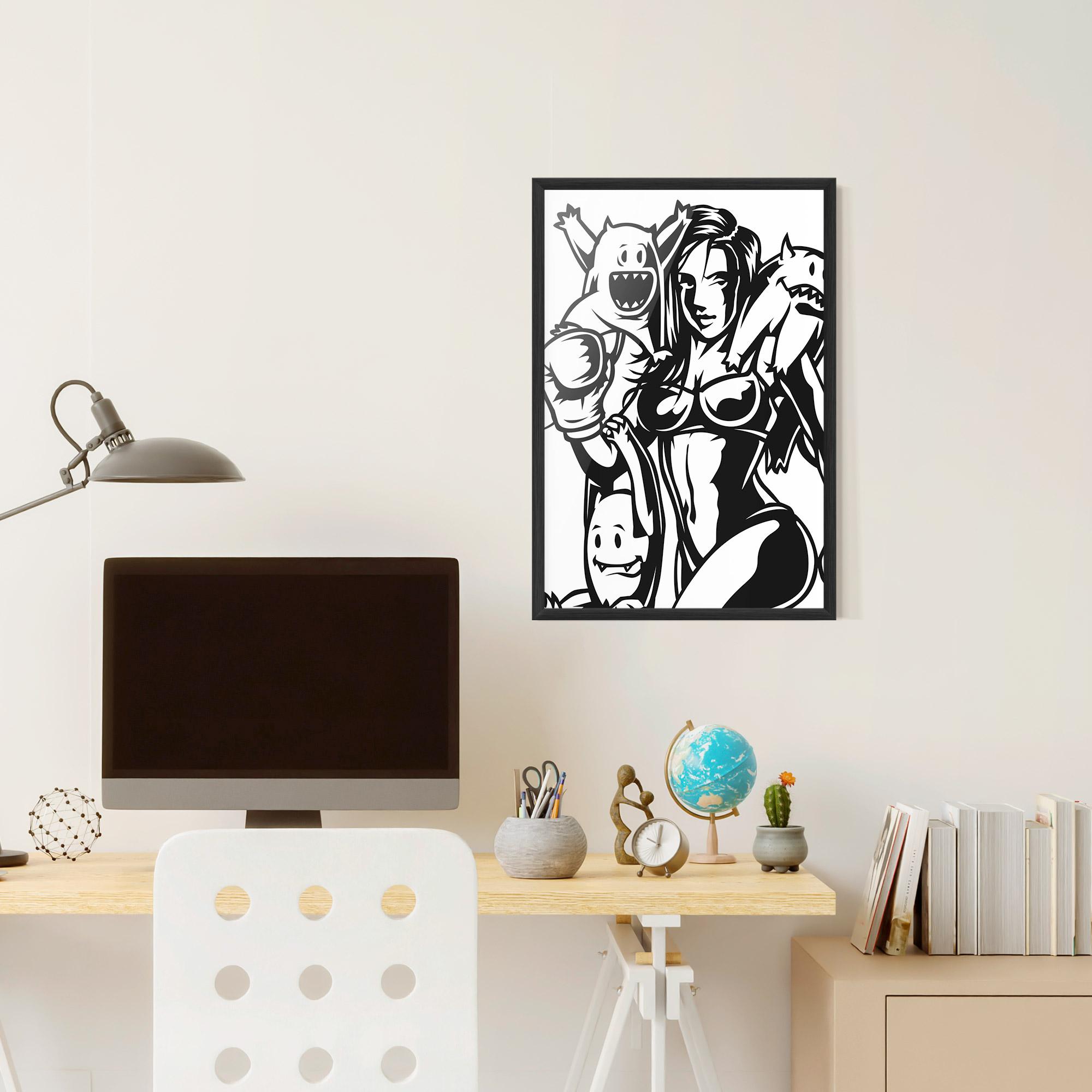 Keretezett Poszter Woman Boxing mockup 6