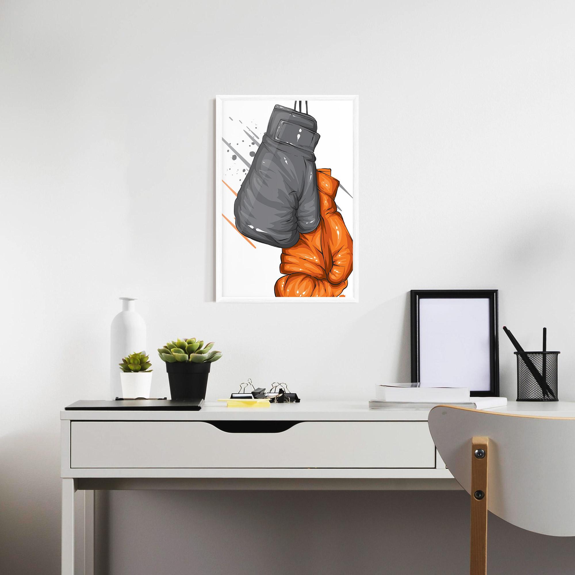 Keretezett Poszter Grey Orange Glove mockup 7