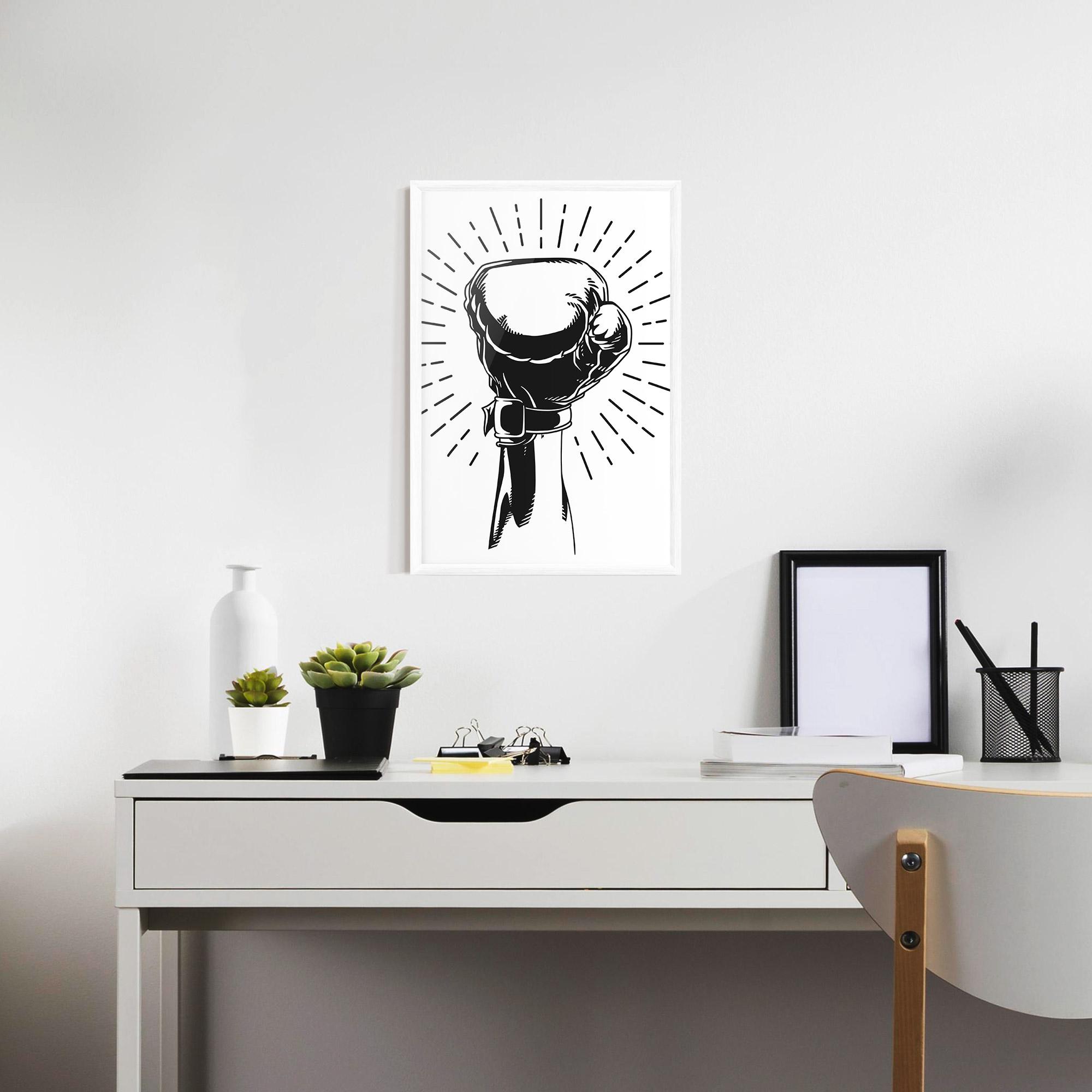 Keretezett Poszter White Hand Boxing mockup 7