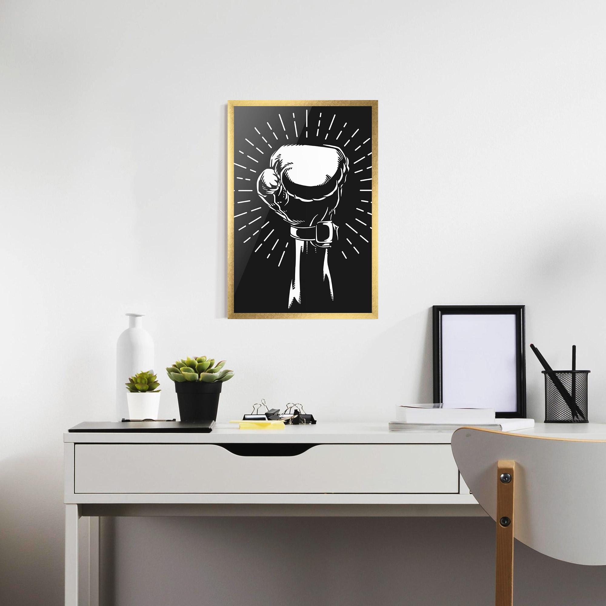 Keretezett Poszter Grey Hand Boxing mockup 7