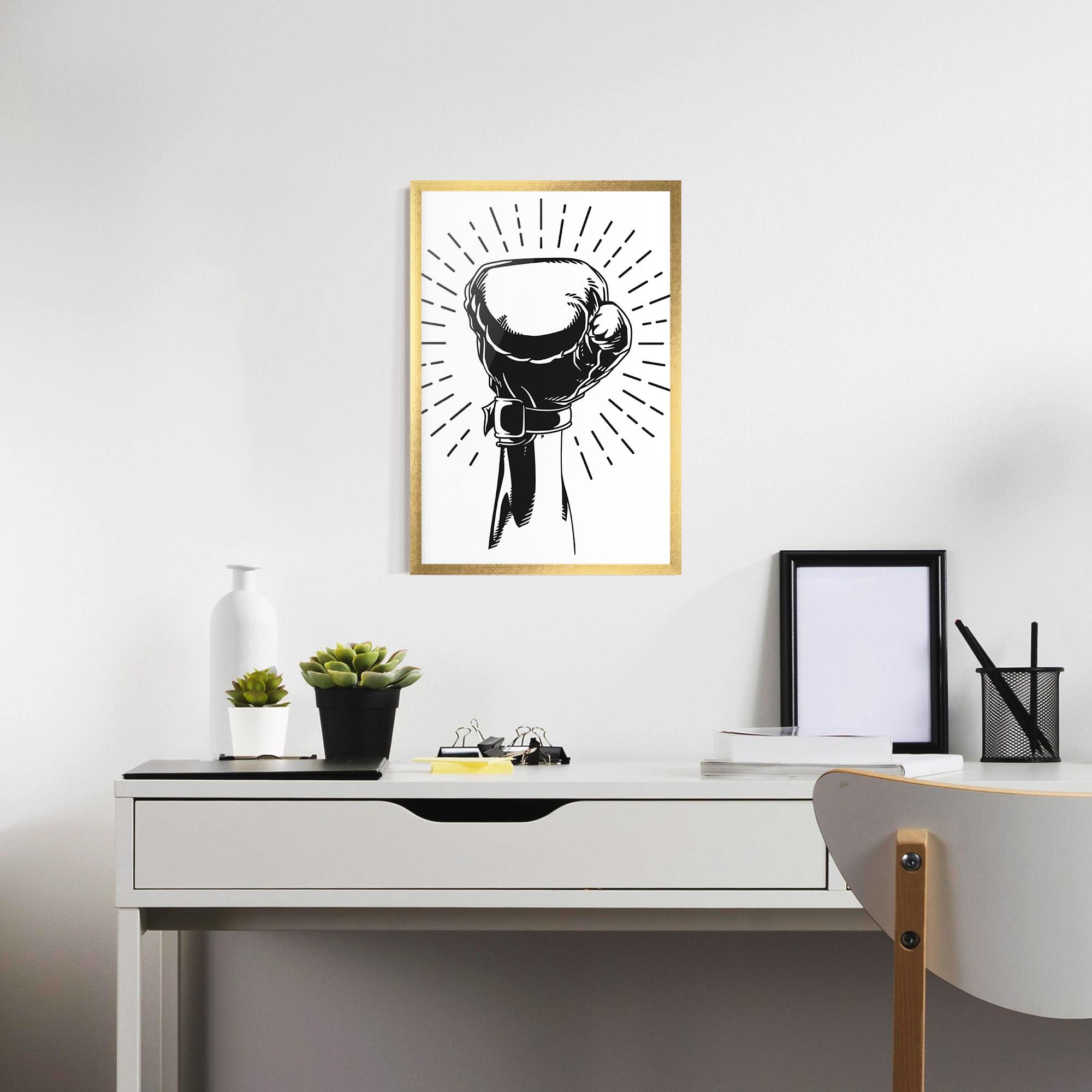 Keretezett Poszter White Hand Boxing mockup 7