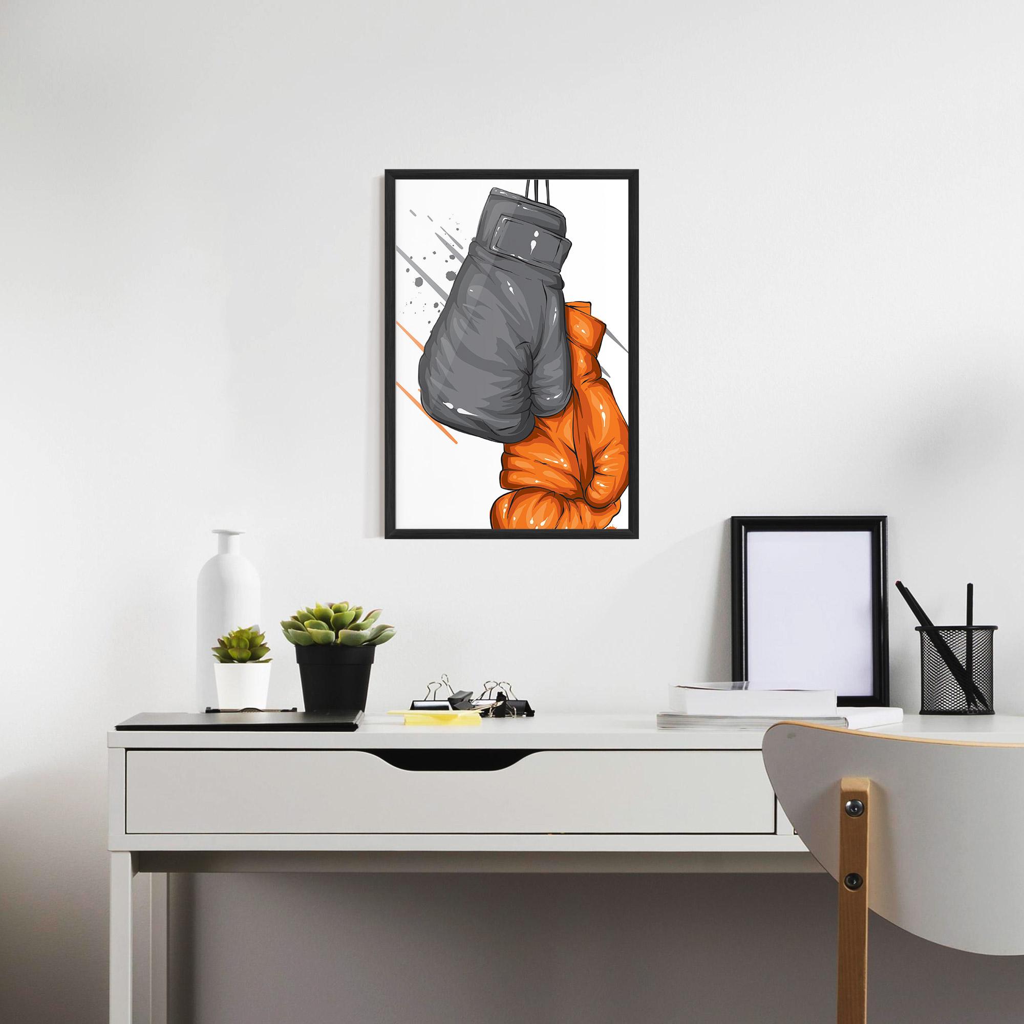 Keretezett Poszter Grey Orange Glove mockup 7