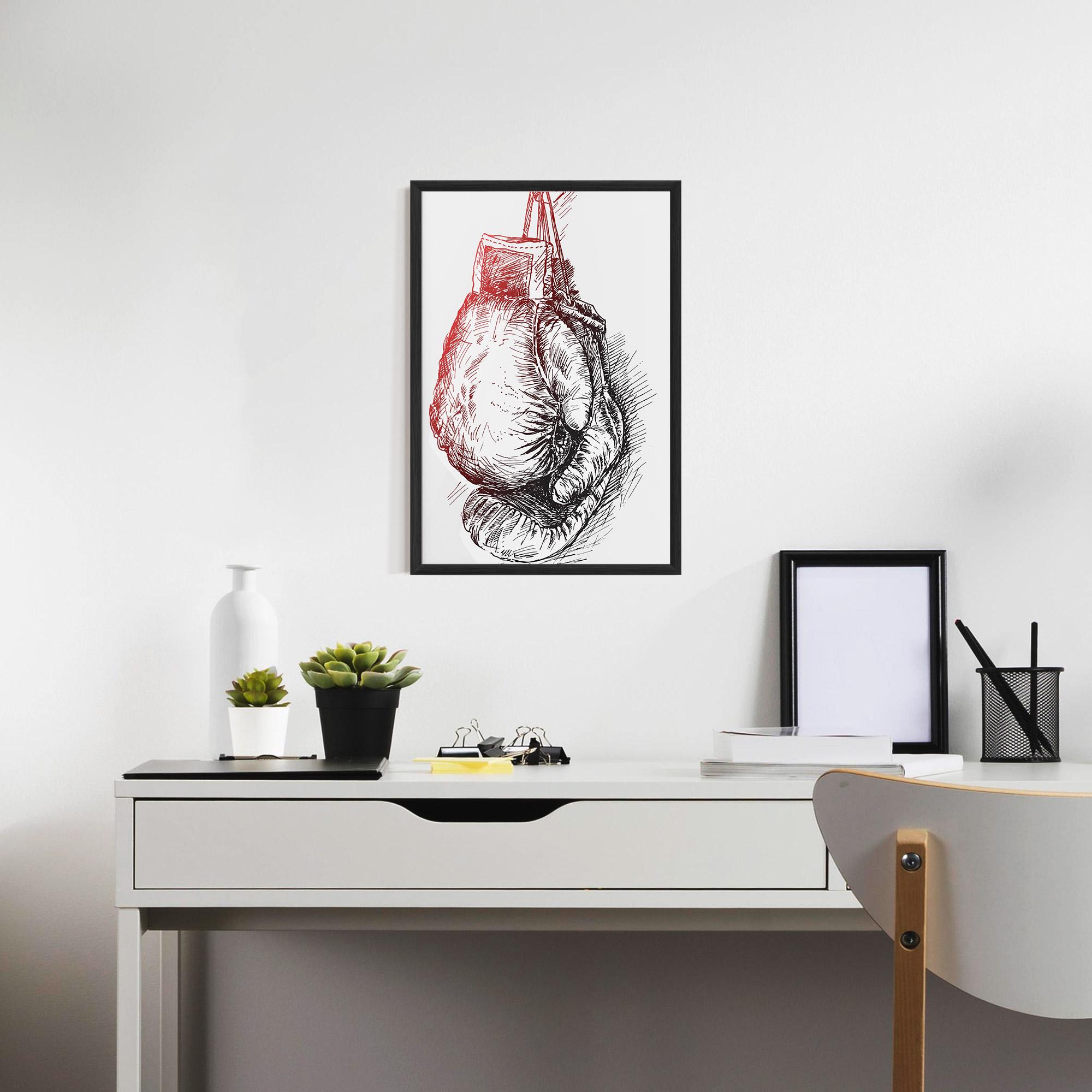 Keretezett Poszter Old Boxing Gloves mockup 7