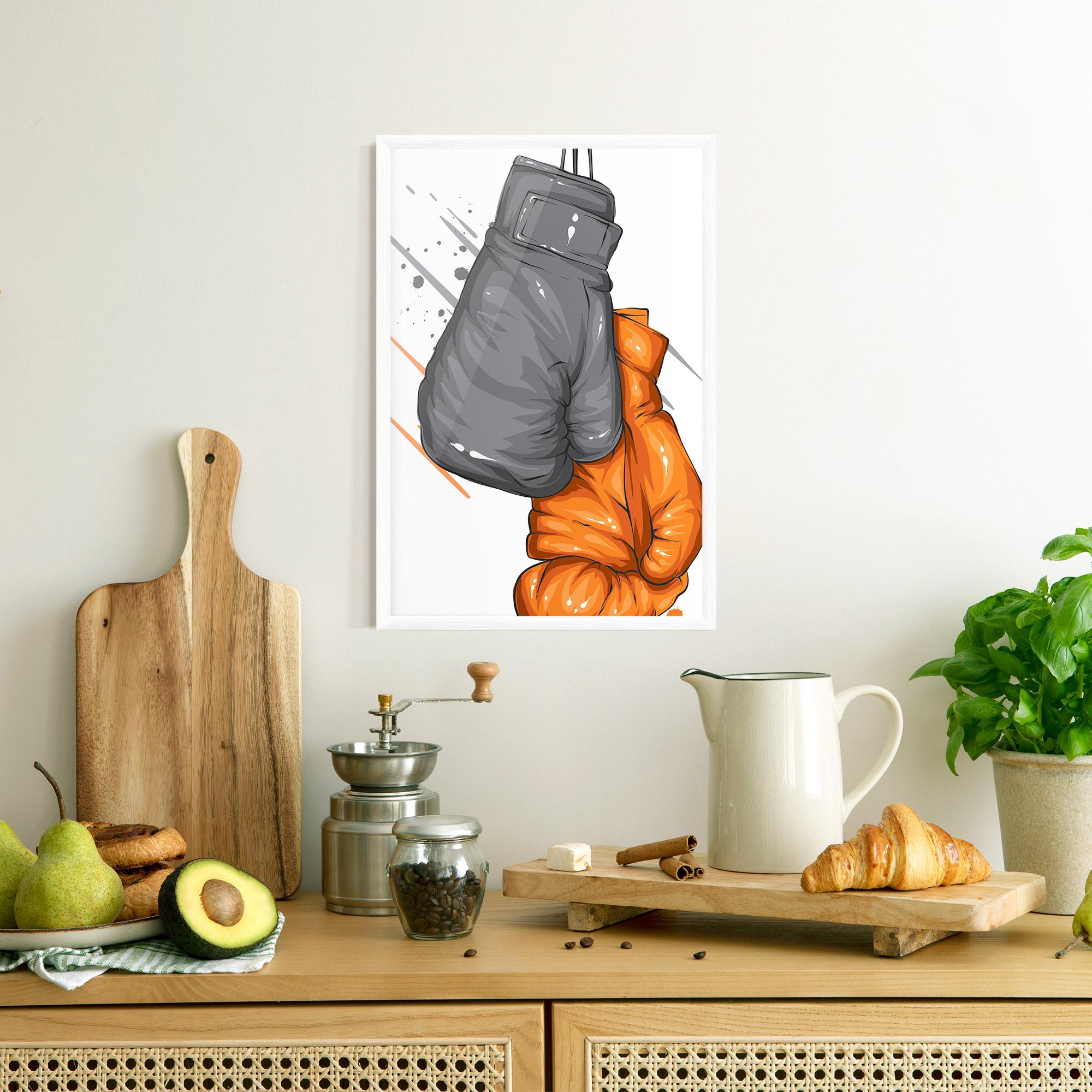 Keretezett Poszter Grey Orange Glove mockup 8
