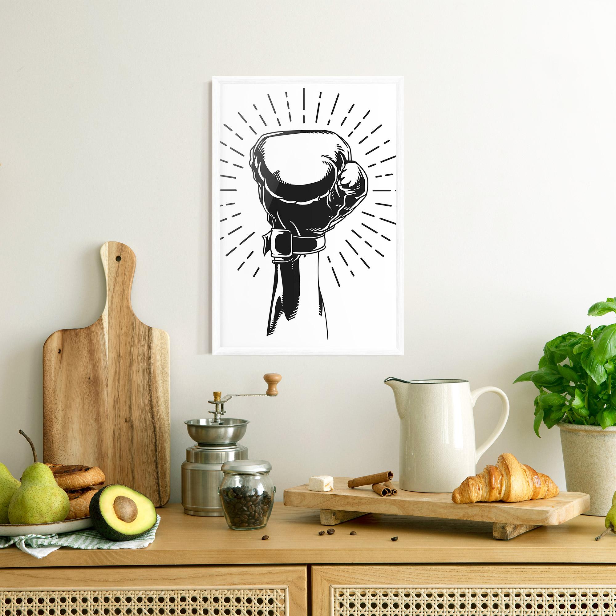 Keretezett Poszter White Hand Boxing mockup 8