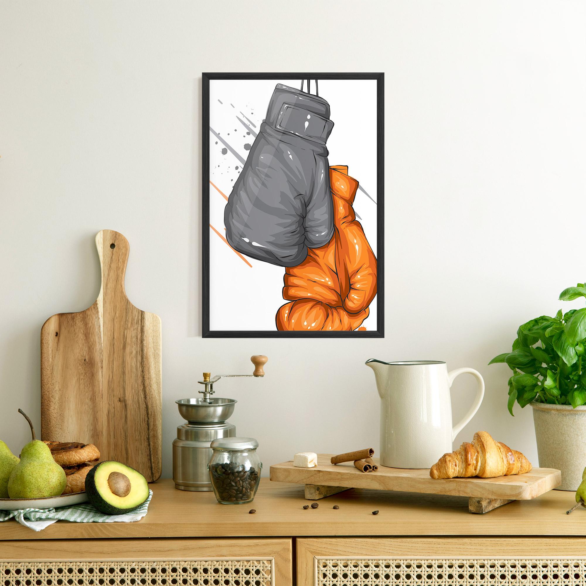 Keretezett Poszter Grey Orange Glove mockup 8