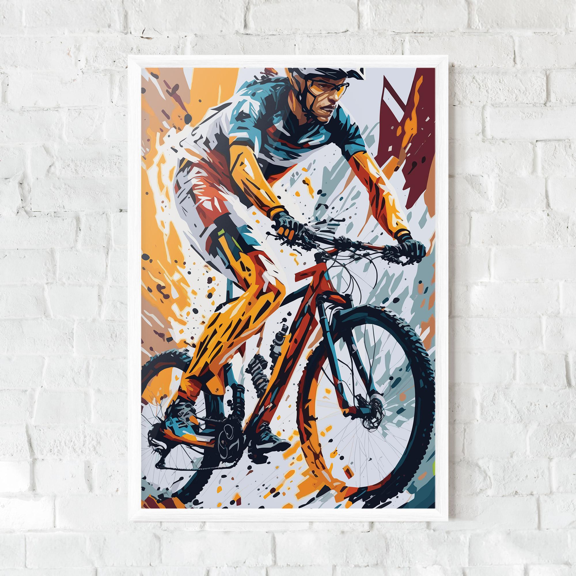 Keretezett Poszter Orange Bike Art mockup 0