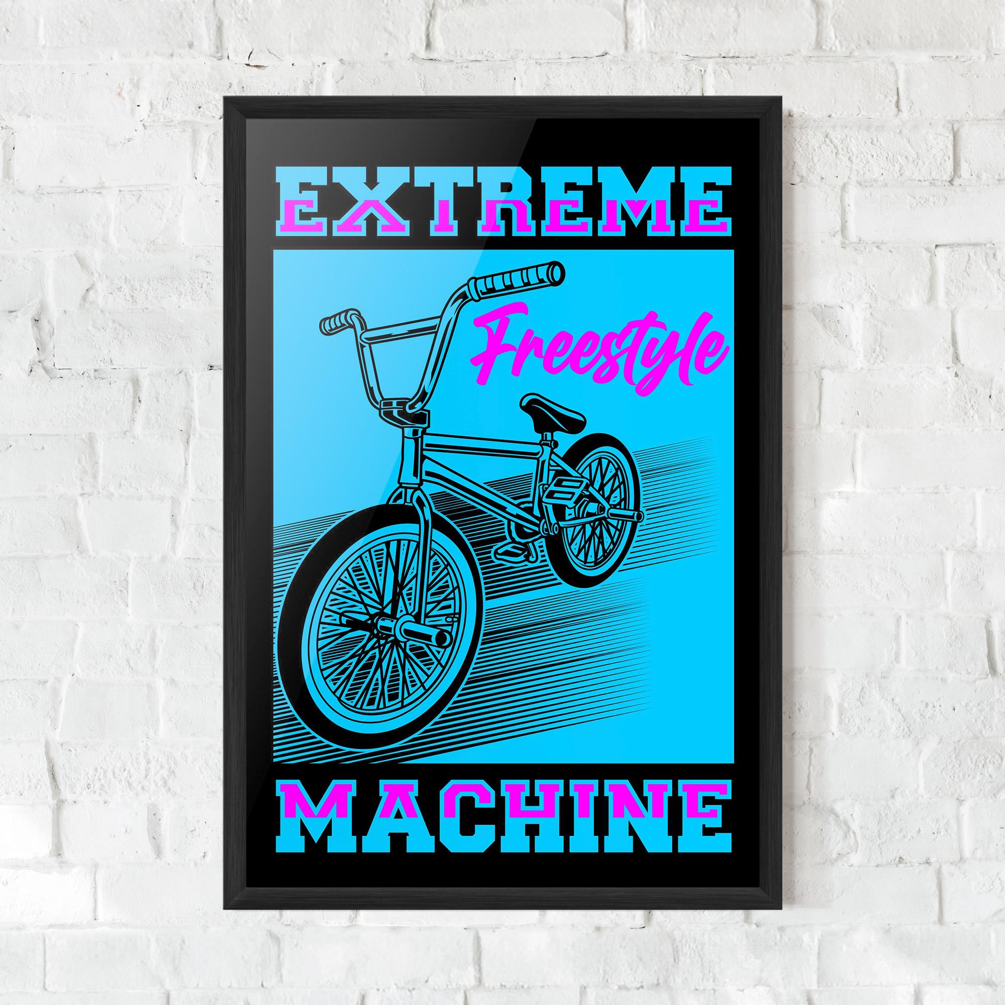 Keretezett Poszter Extreme Machine mockup 0