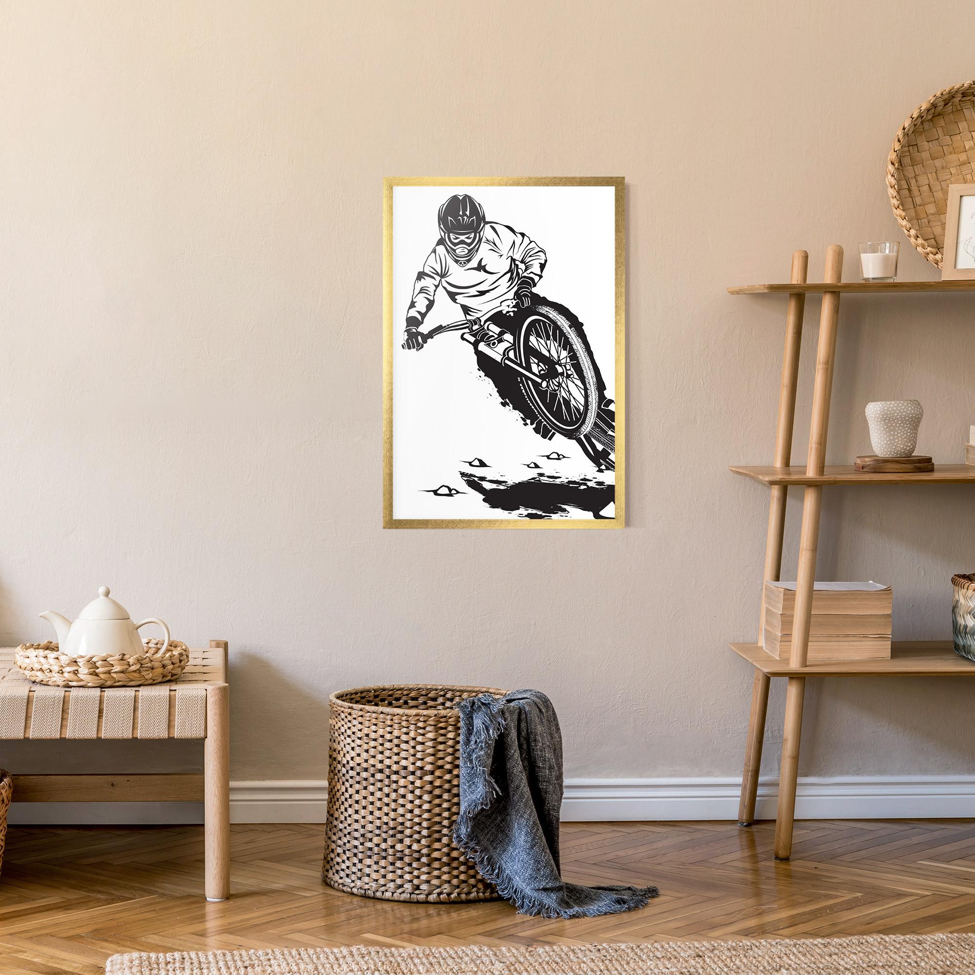 Keretezett Poszter Standing Downhill mockup 9