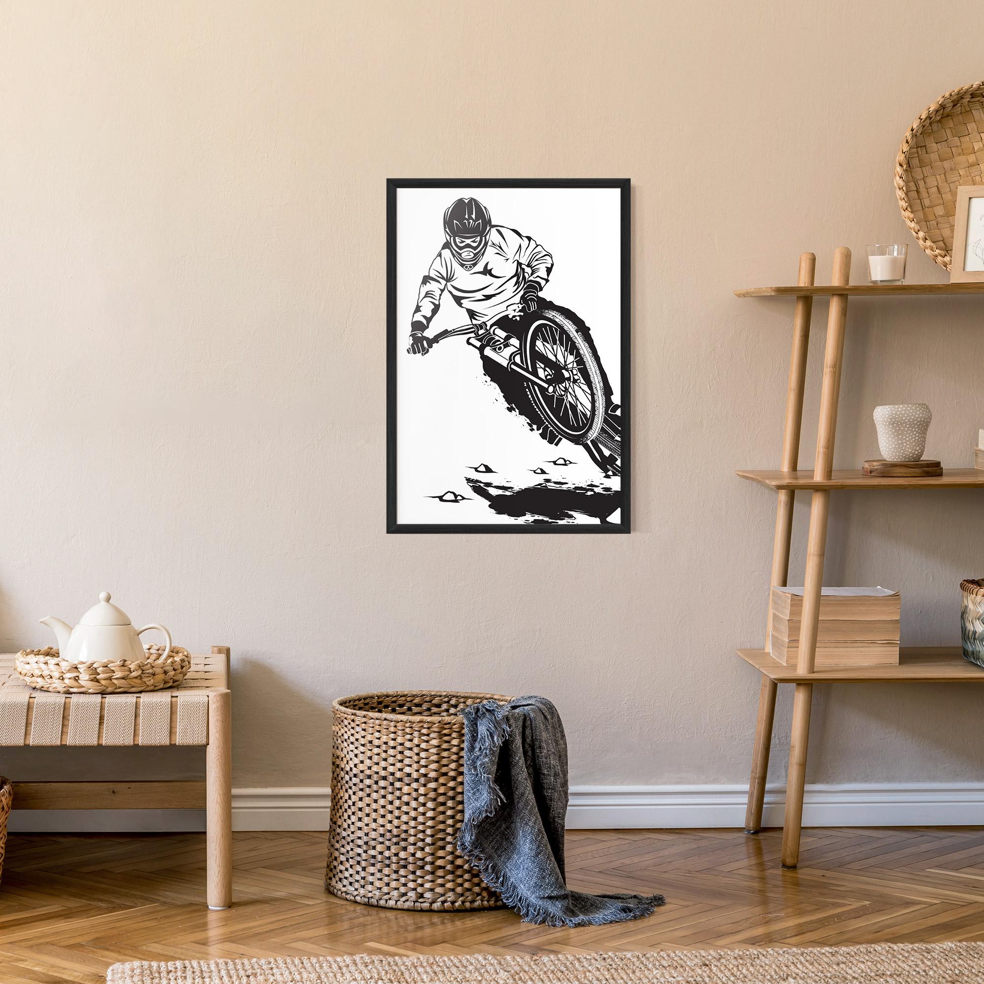 Keretezett Poszter Standing Downhill mockup 9