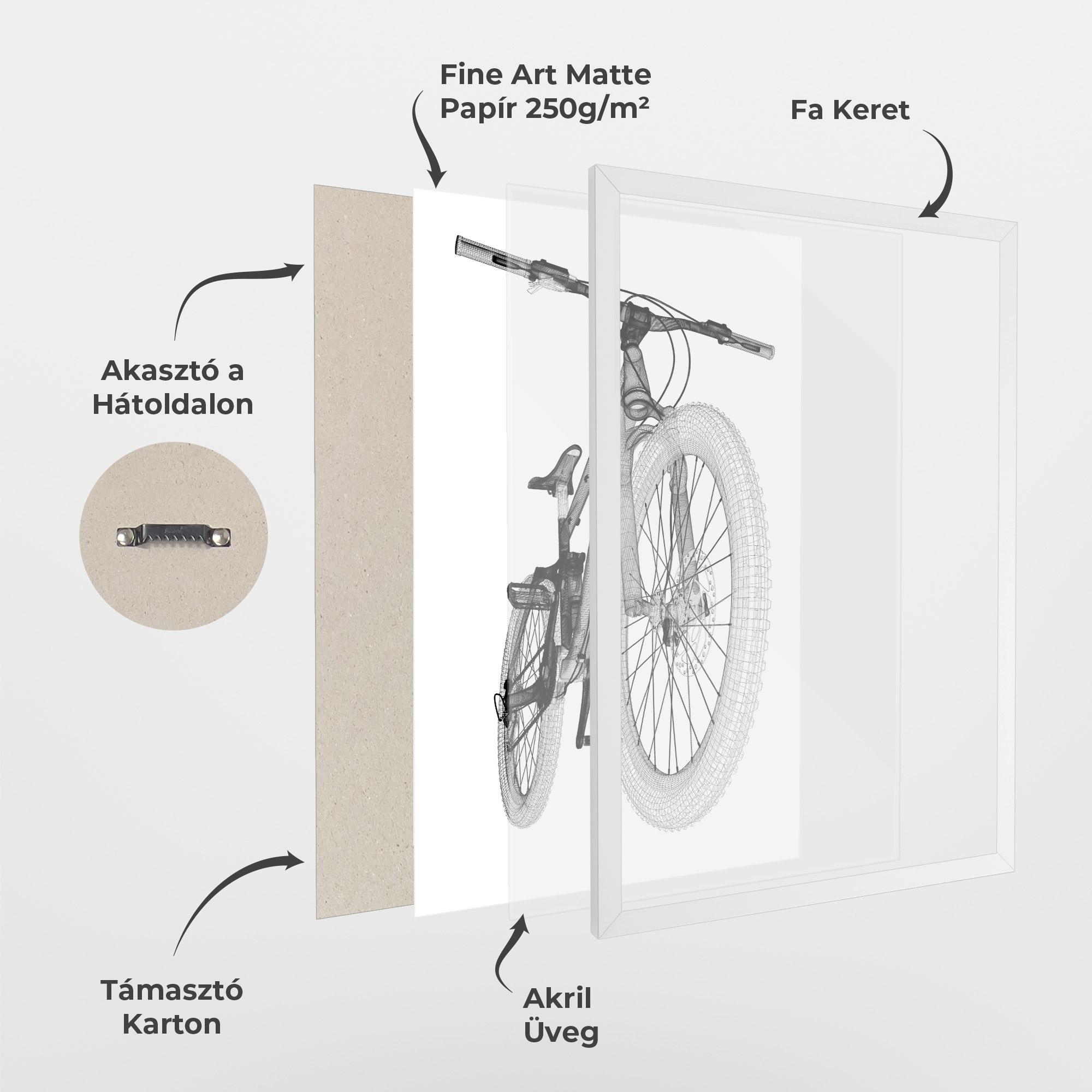 Keretezett Poszter Mountain Bicycle 3d Model mockup 1