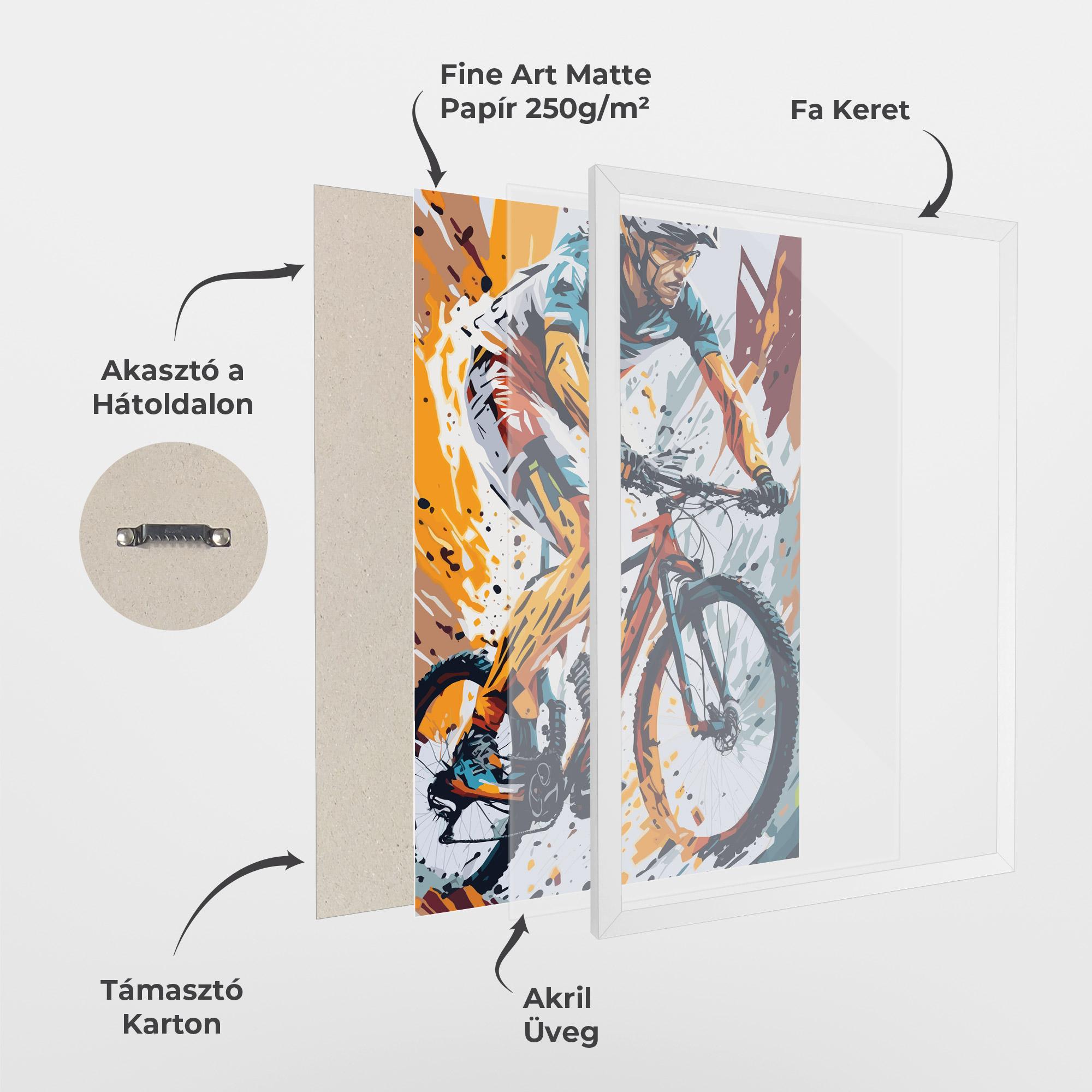 Keretezett Poszter Orange Bike Art mockup 1