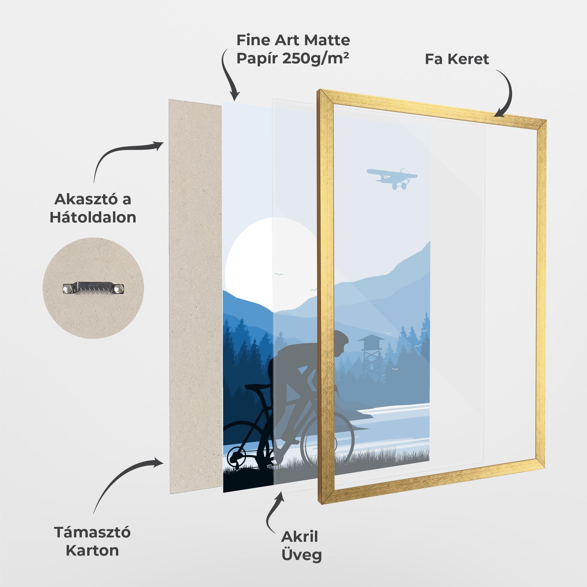 Keretezett Poszter Blue Light Bike mockup 1