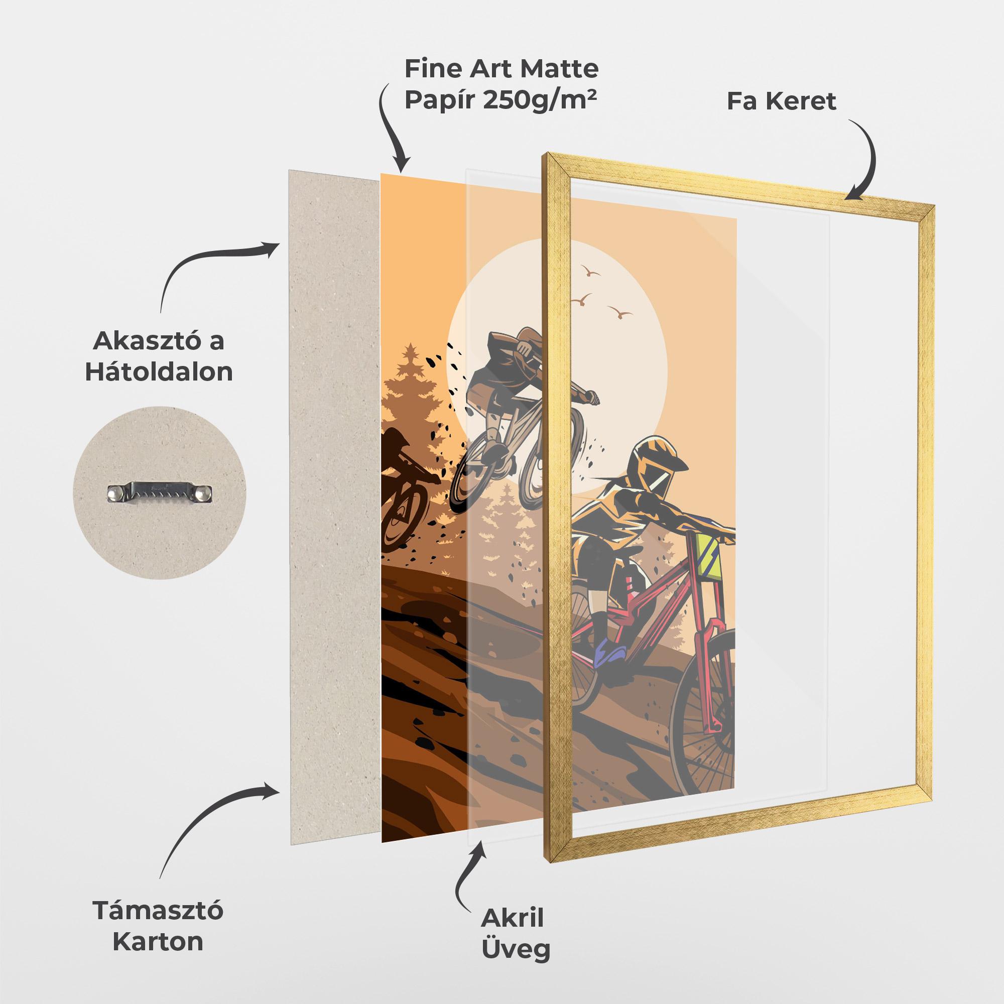 Keretezett Poszter Downhill Bike mockup 1