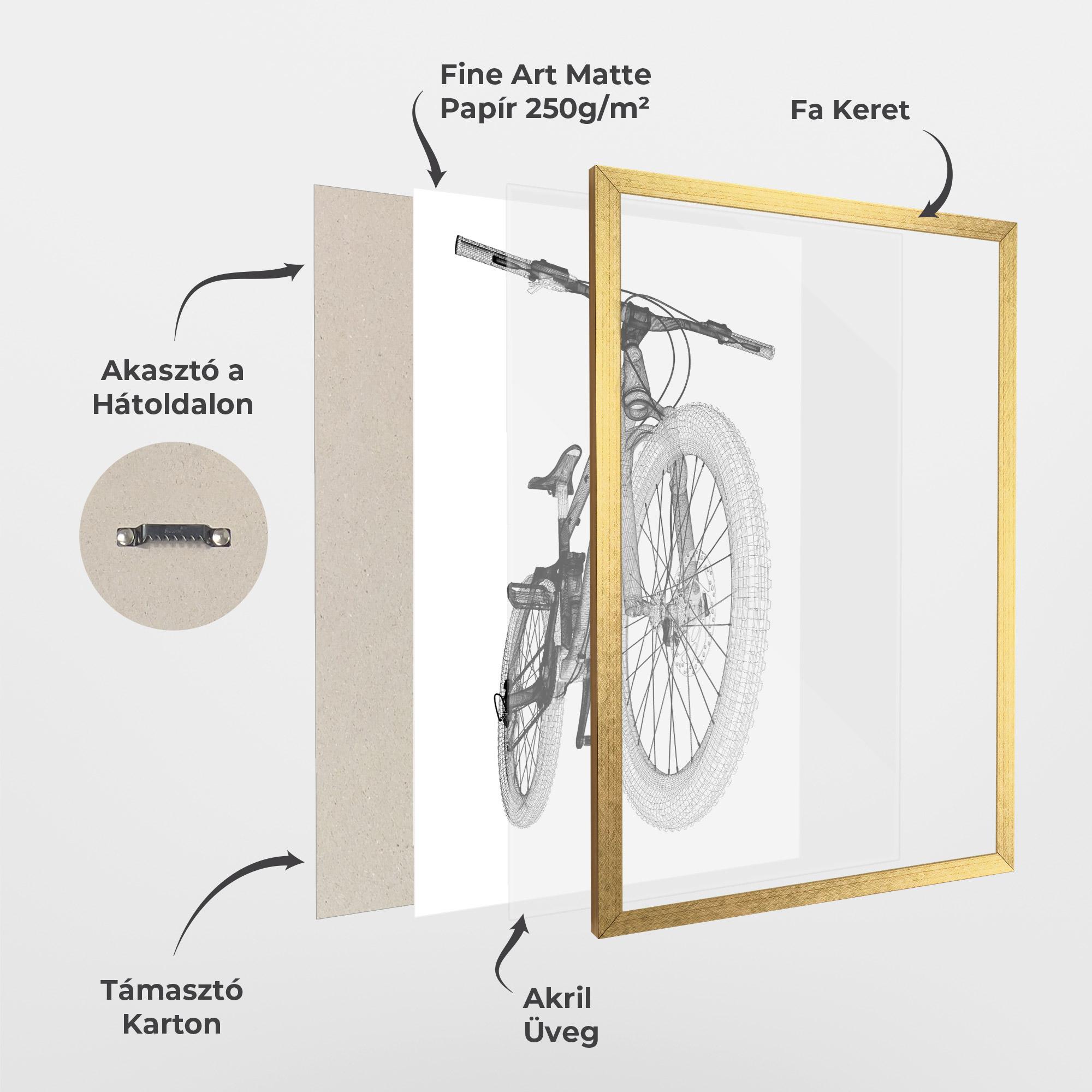 Keretezett Poszter Mountain Bicycle 3d Model mockup 1