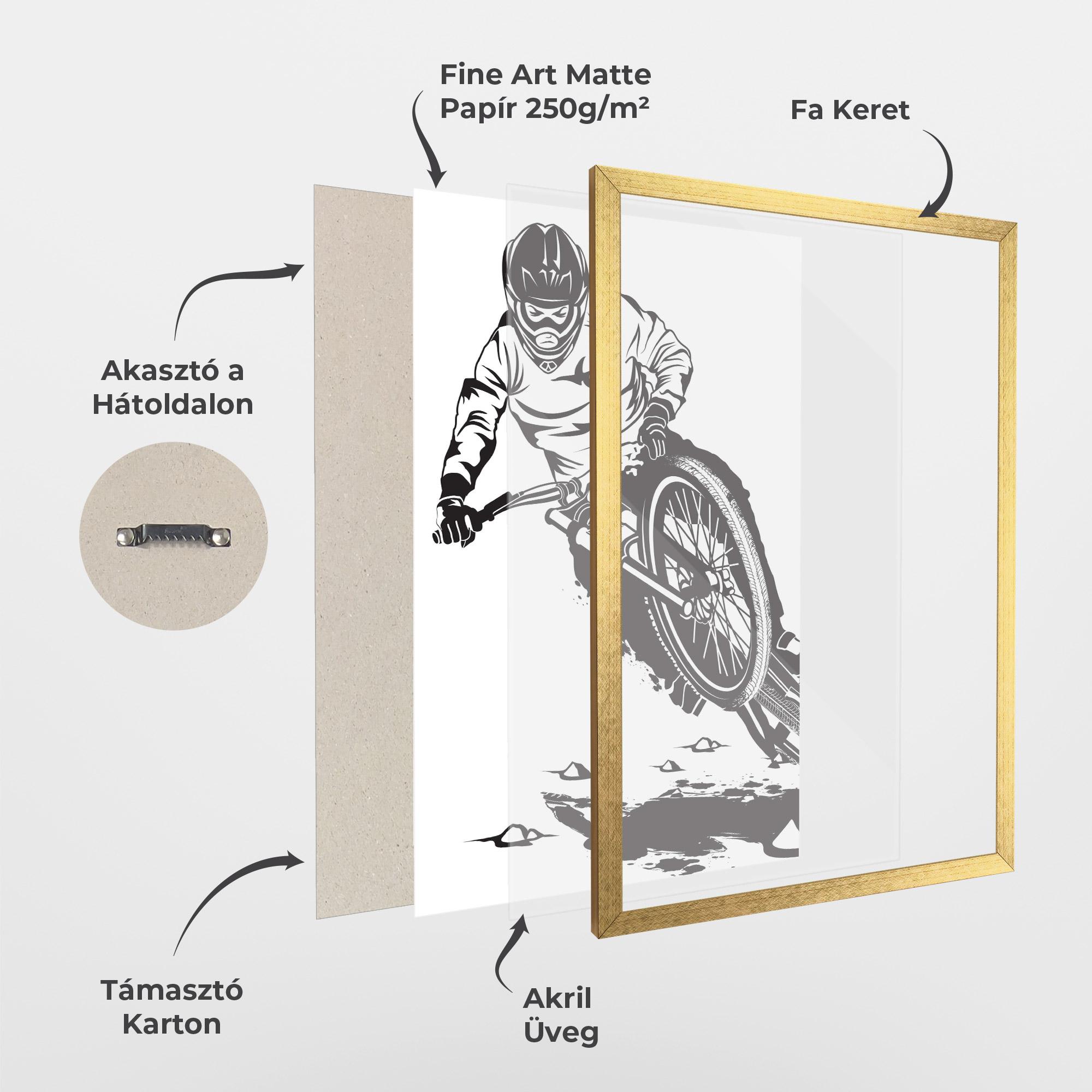 Keretezett Poszter Standing Downhill mockup 1