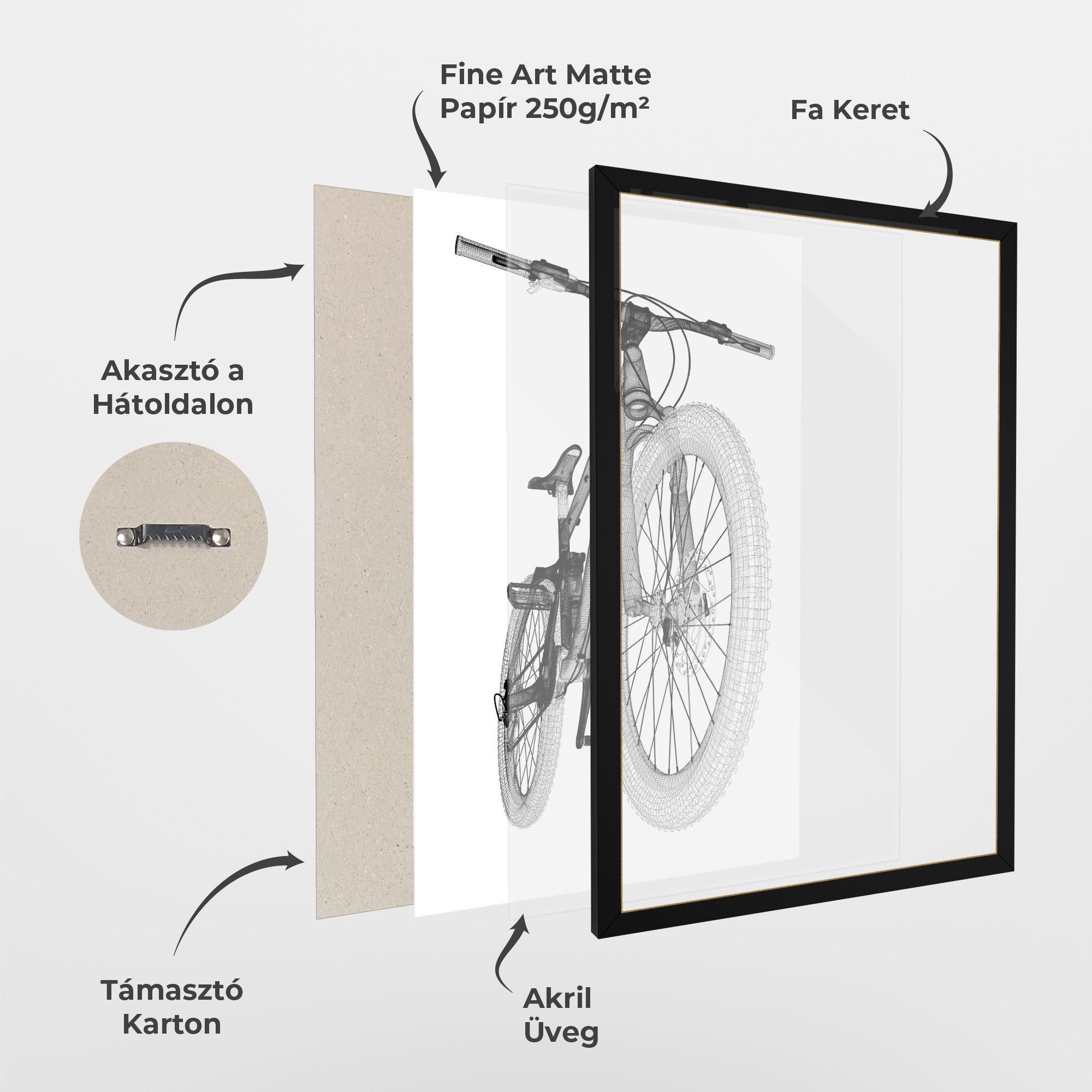 Keretezett Poszter Mountain Bicycle 3d Model mockup 1
