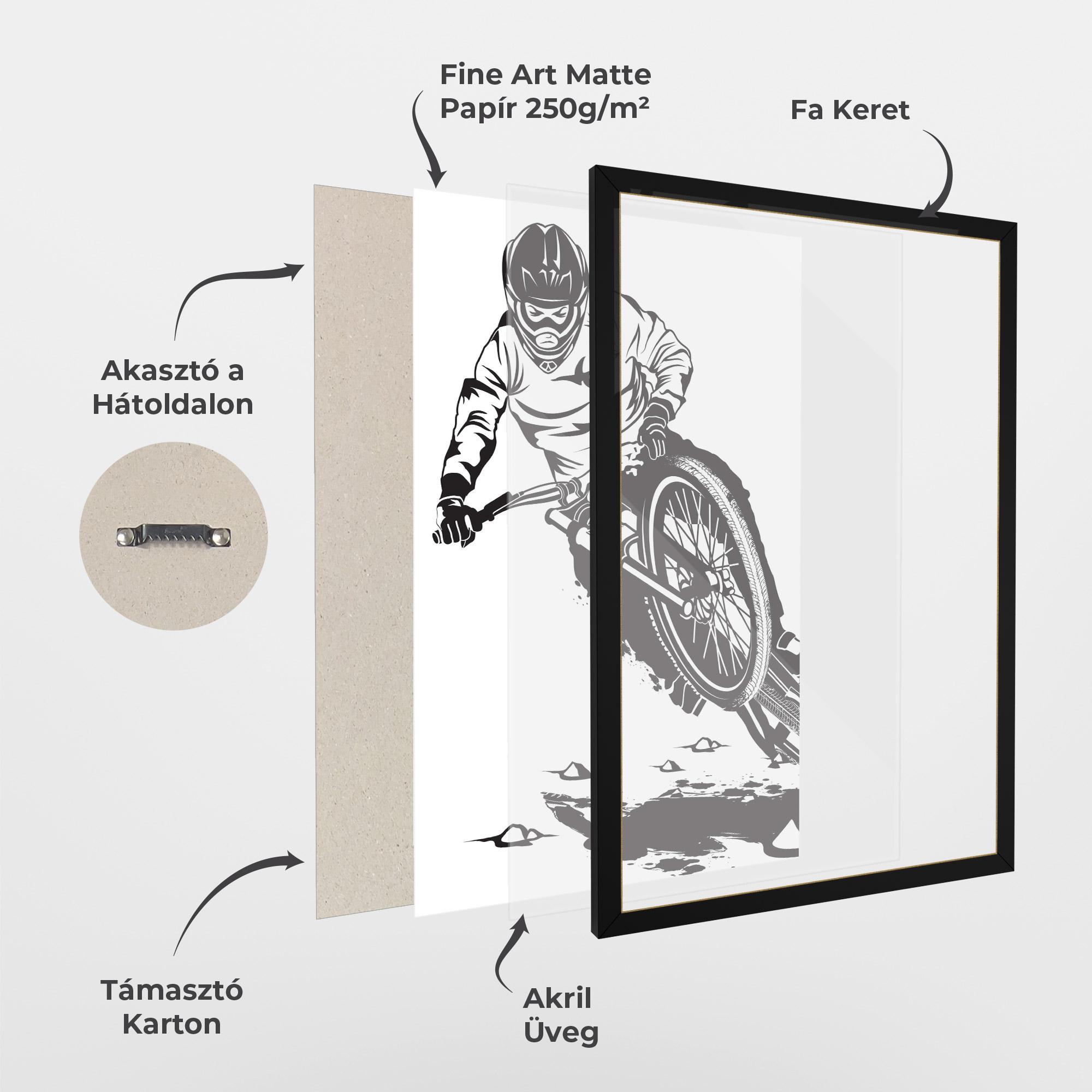 Keretezett Poszter Standing Downhill mockup 1