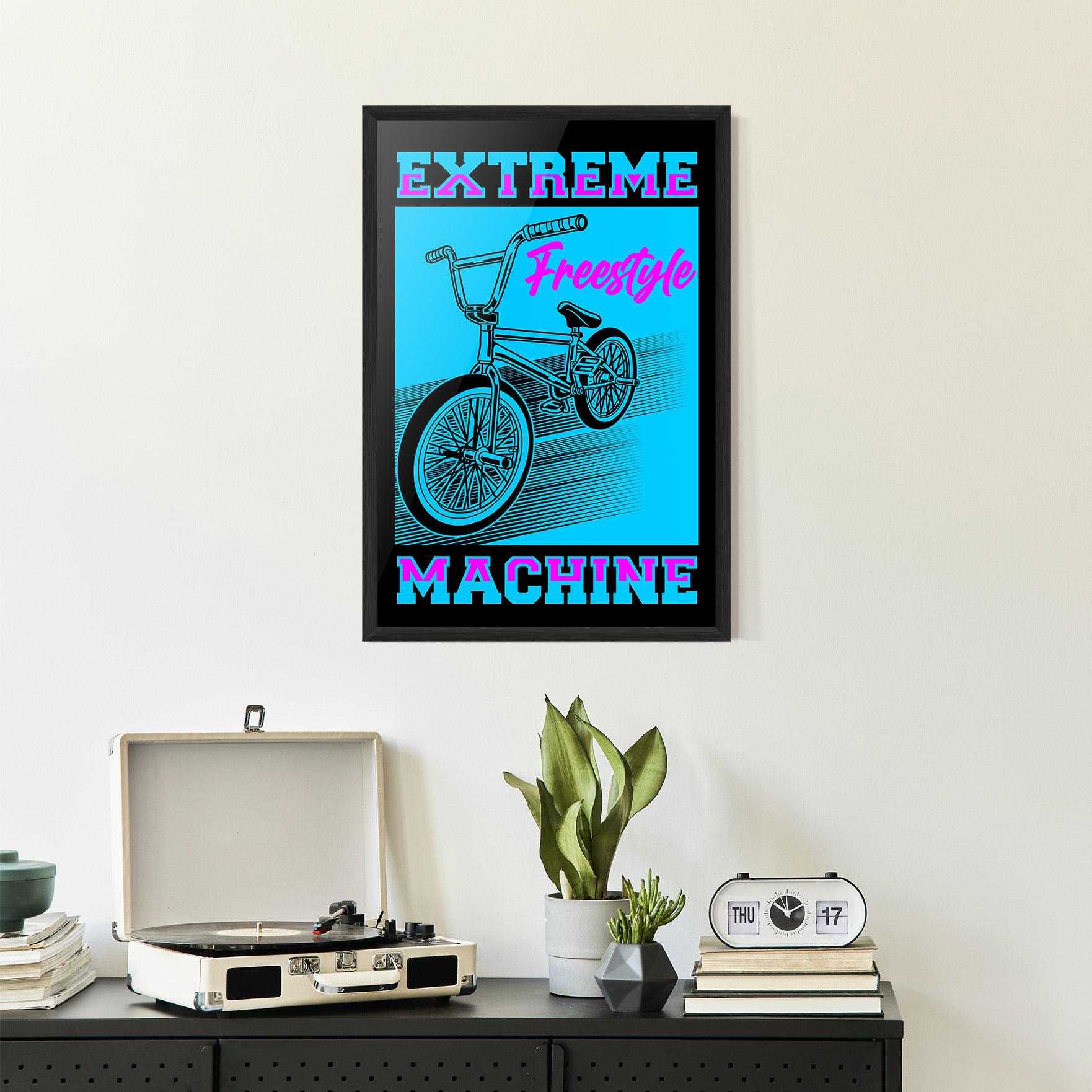 Keretezett Poszter Extreme Machine mockup 2