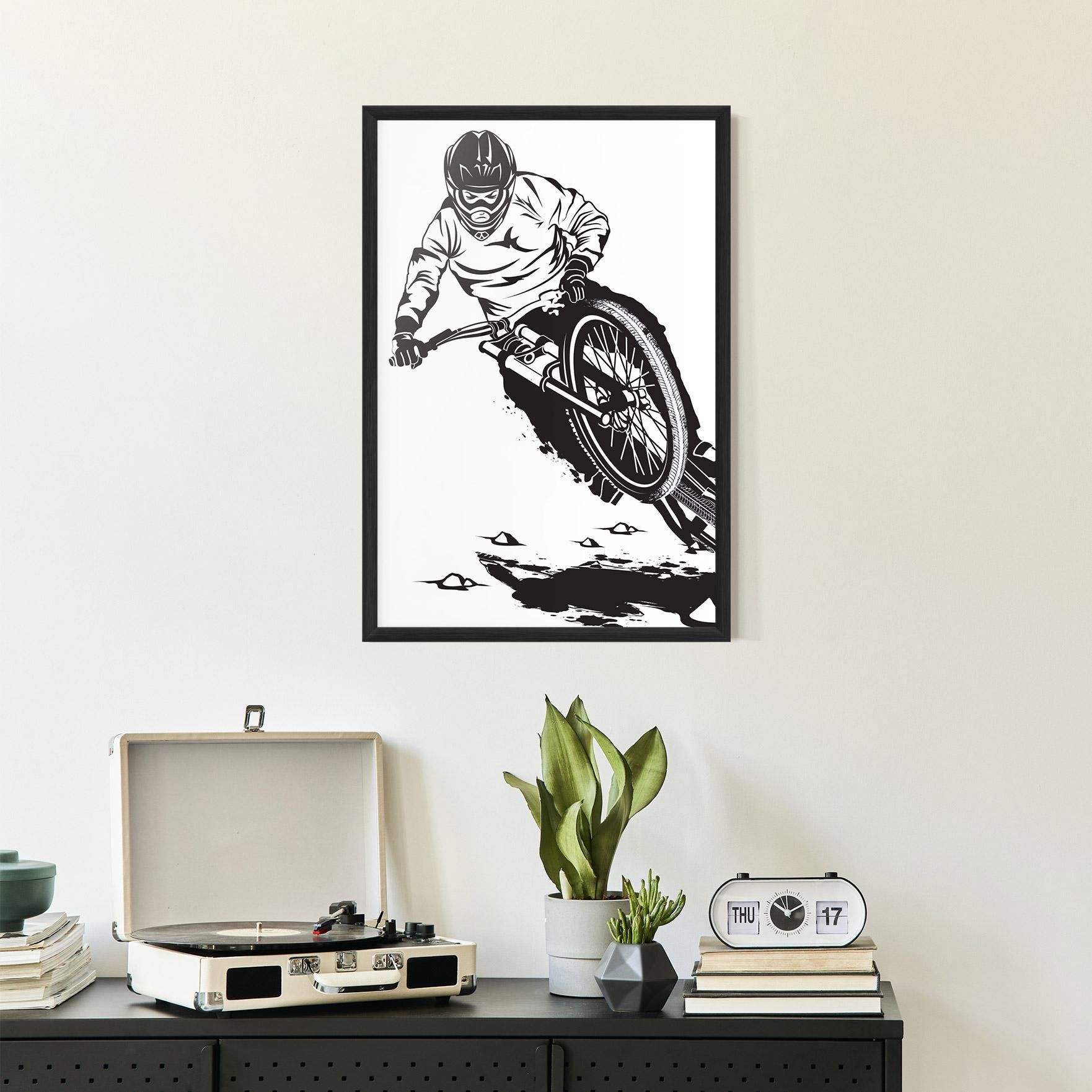 Keretezett Poszter Standing Downhill mockup 2