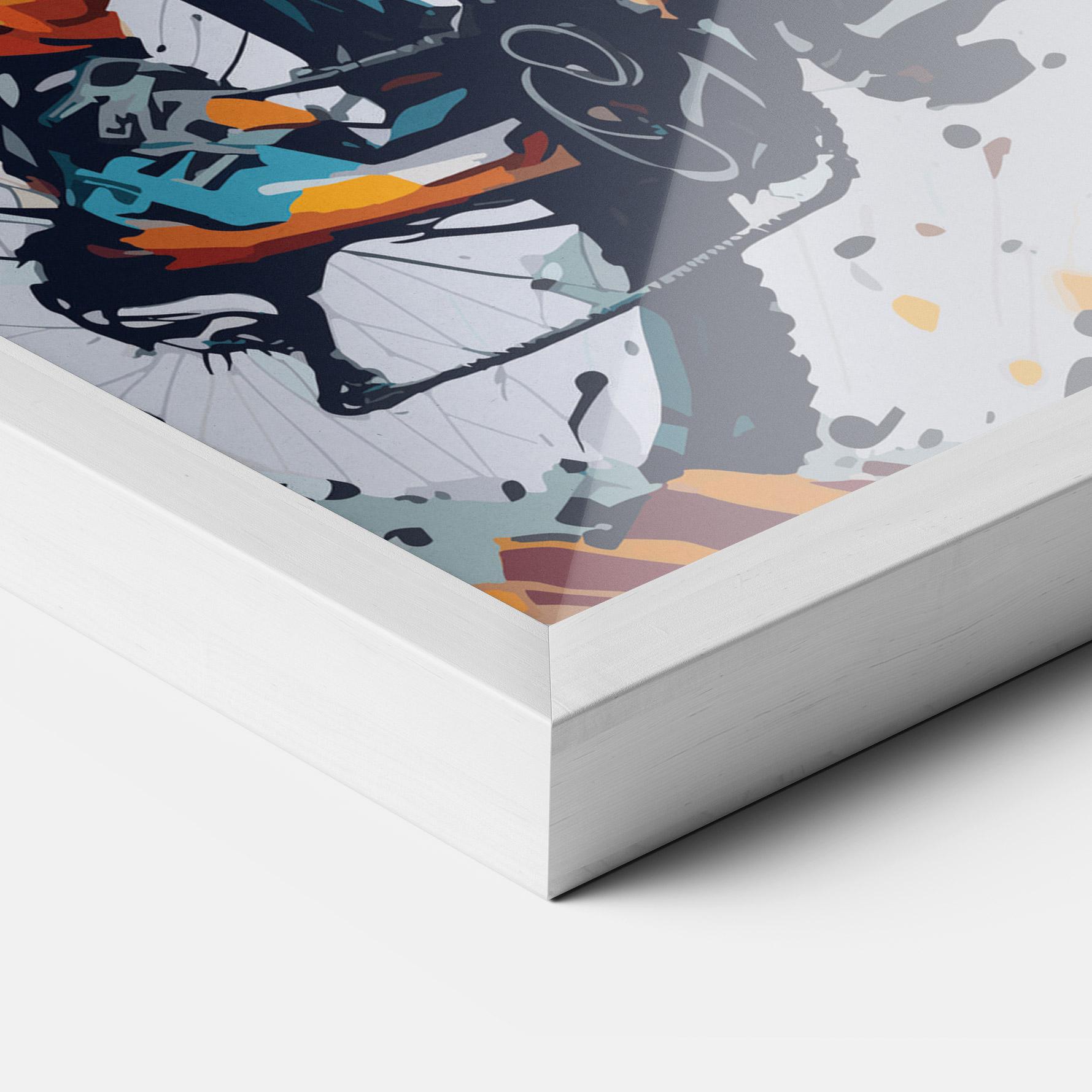 Keretezett Poszter Orange Bike Art mockup 3