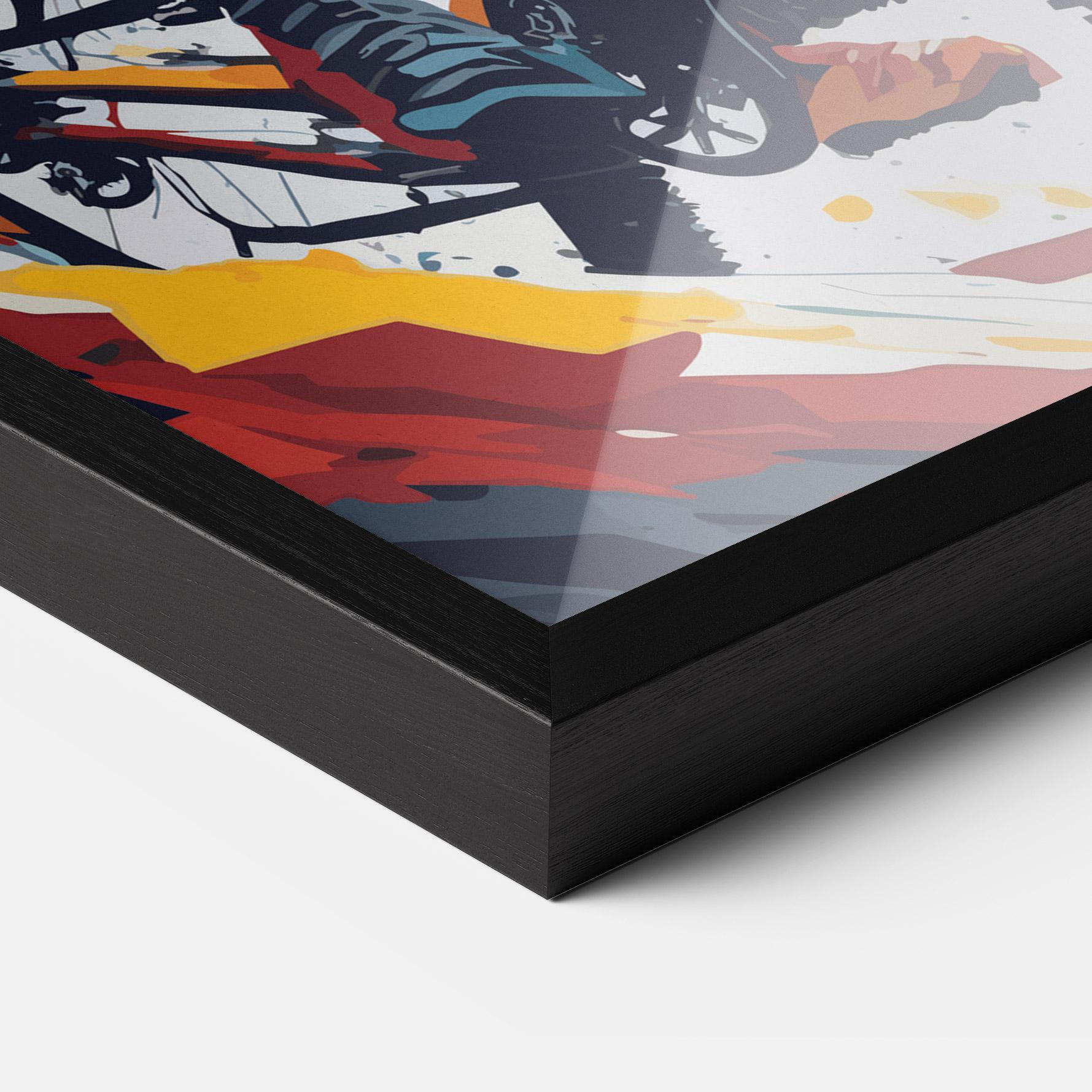 Keretezett Poszter Yellow Bike Art mockup 3