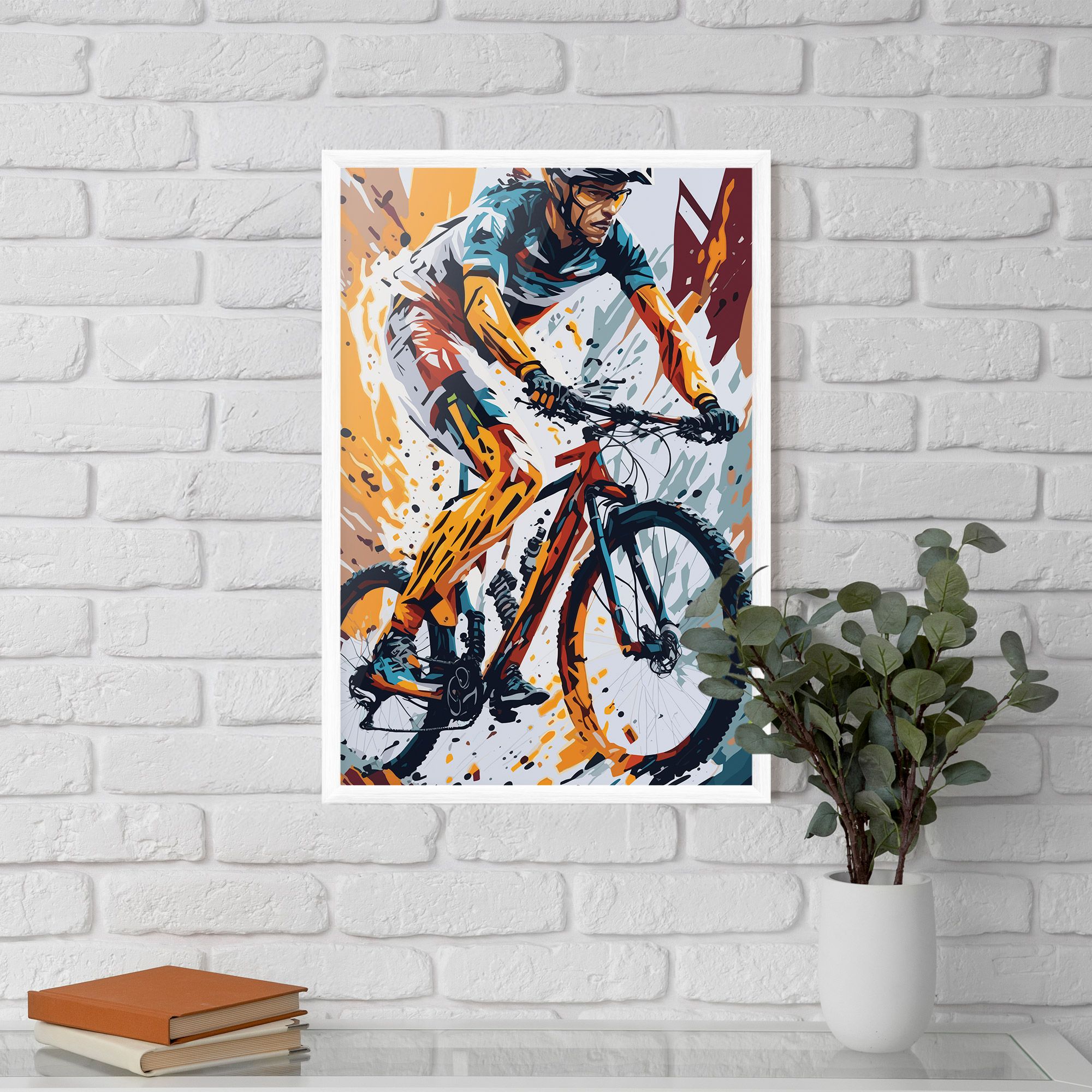 Orange Bike Art mockup 5