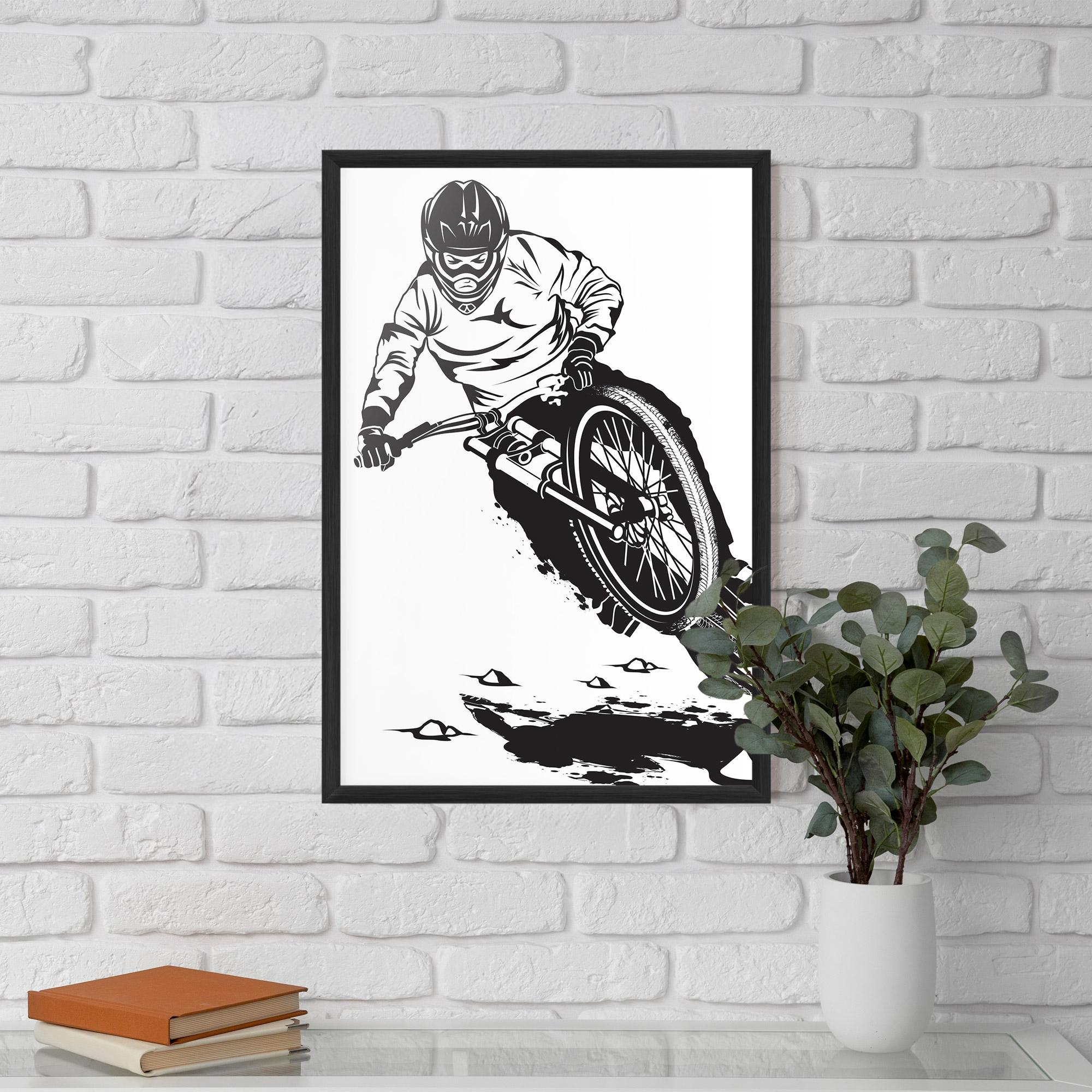 Keretezett Poszter Standing Downhill mockup 5