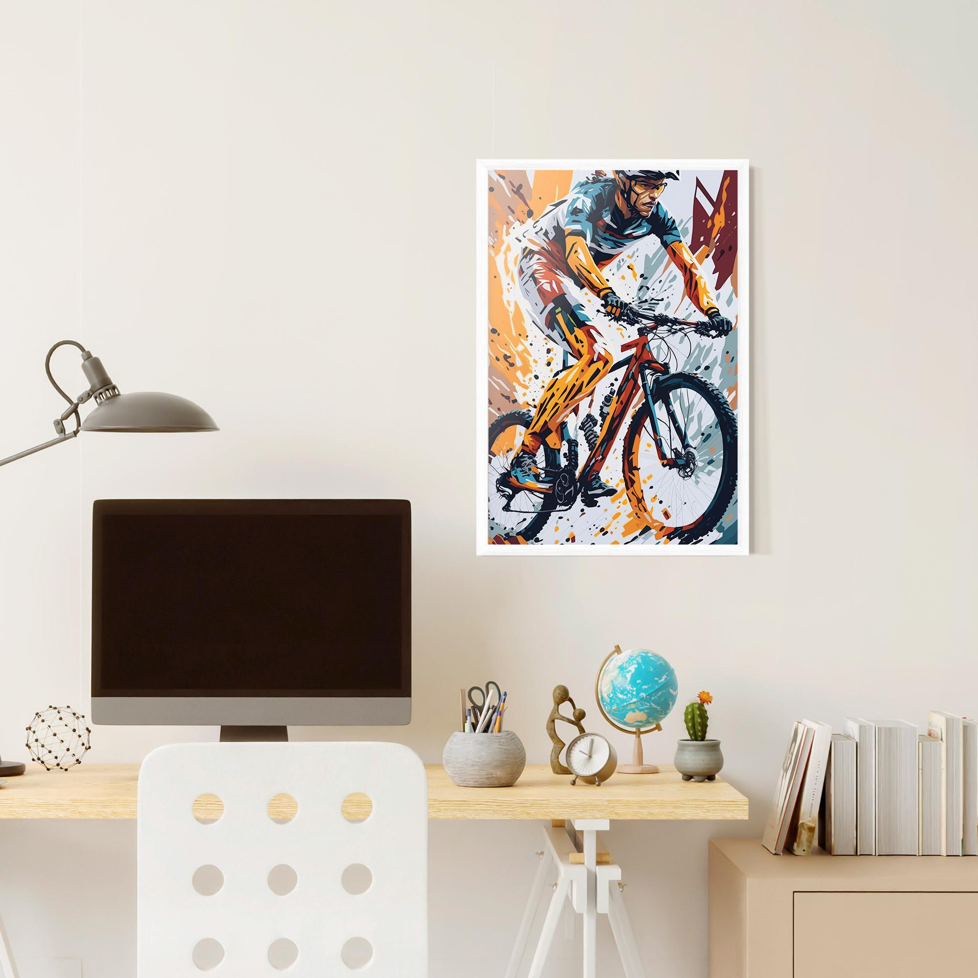 Keretezett Poszter Orange Bike Art mockup 6
