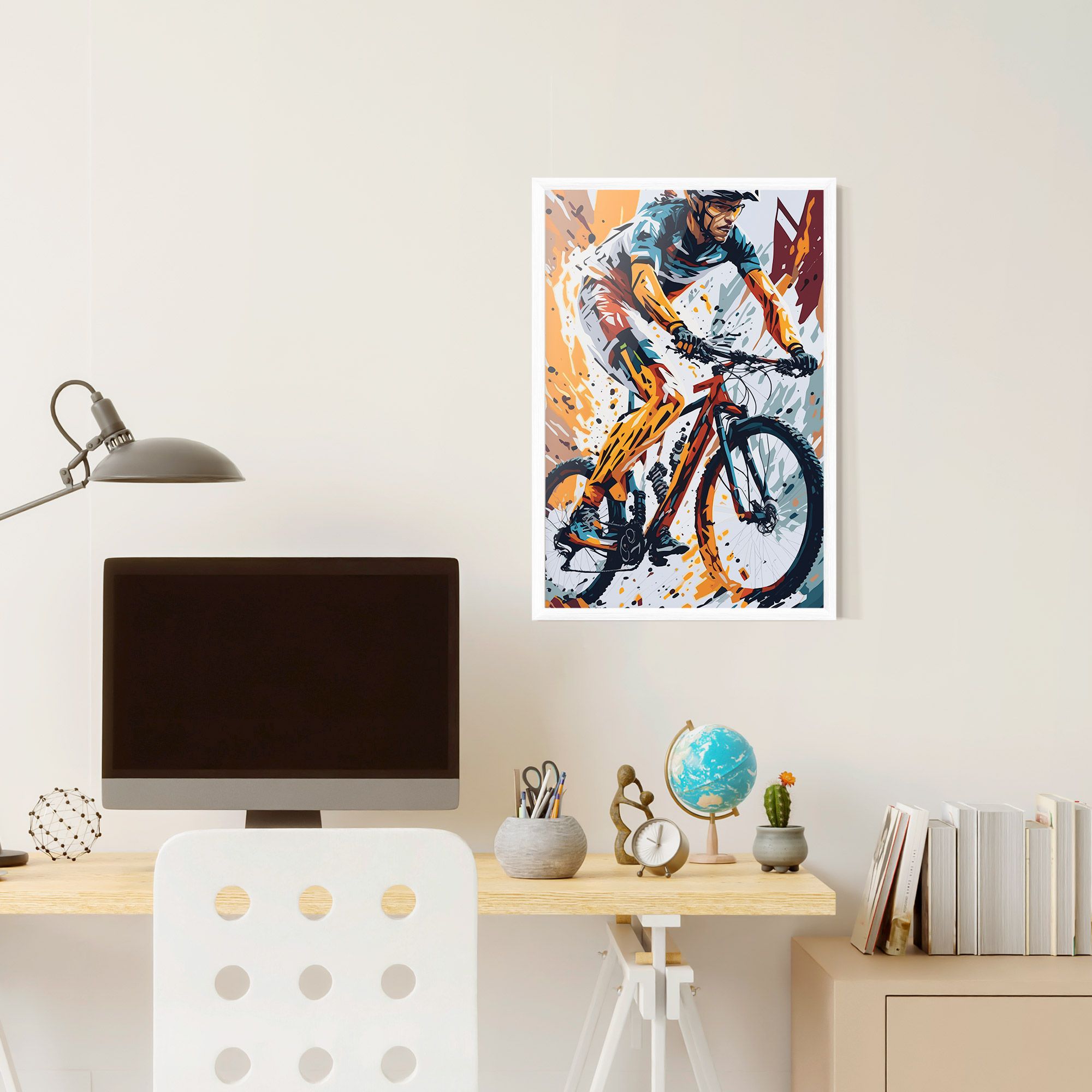 Orange Bike Art mockup 6