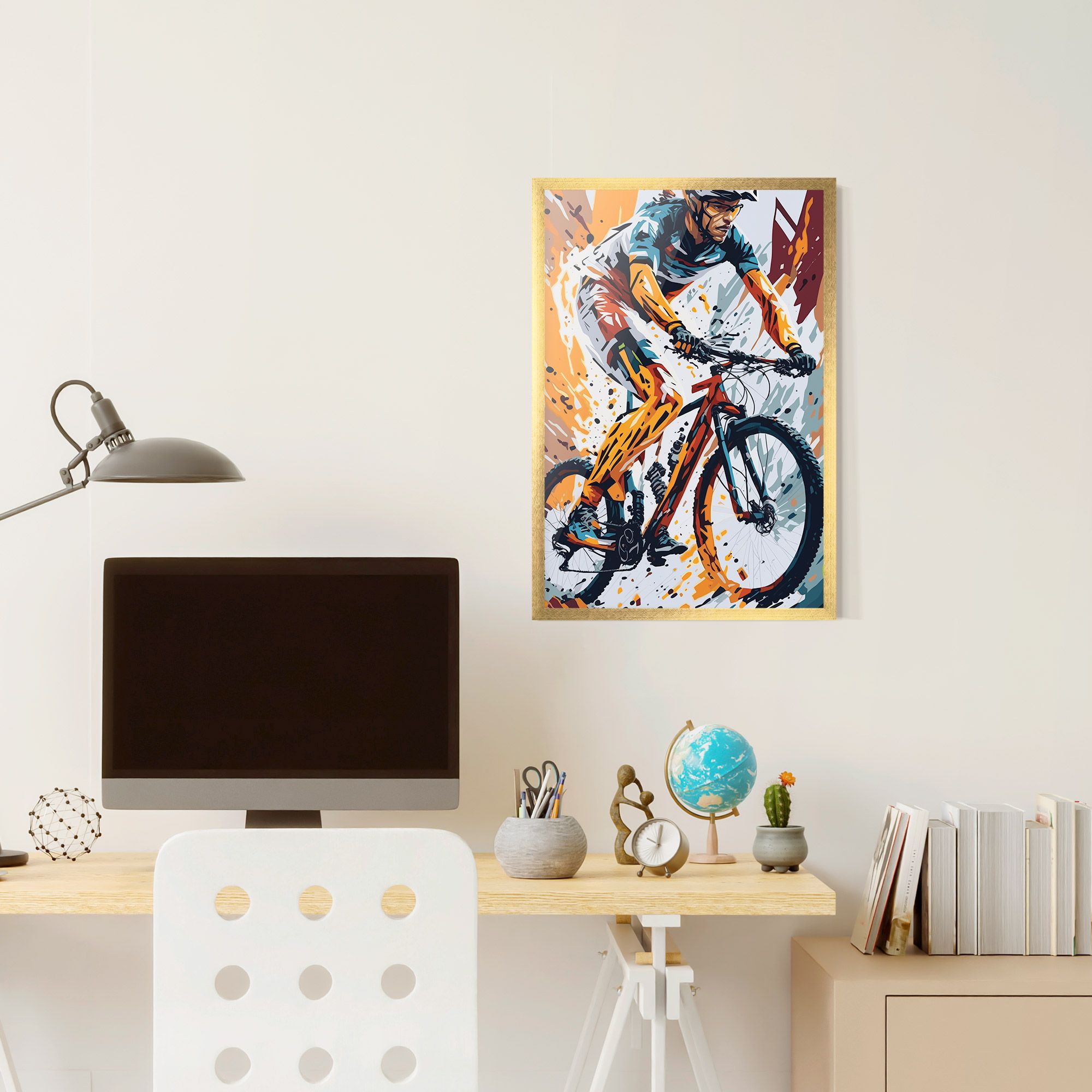 Orange Bike Art mockup 6