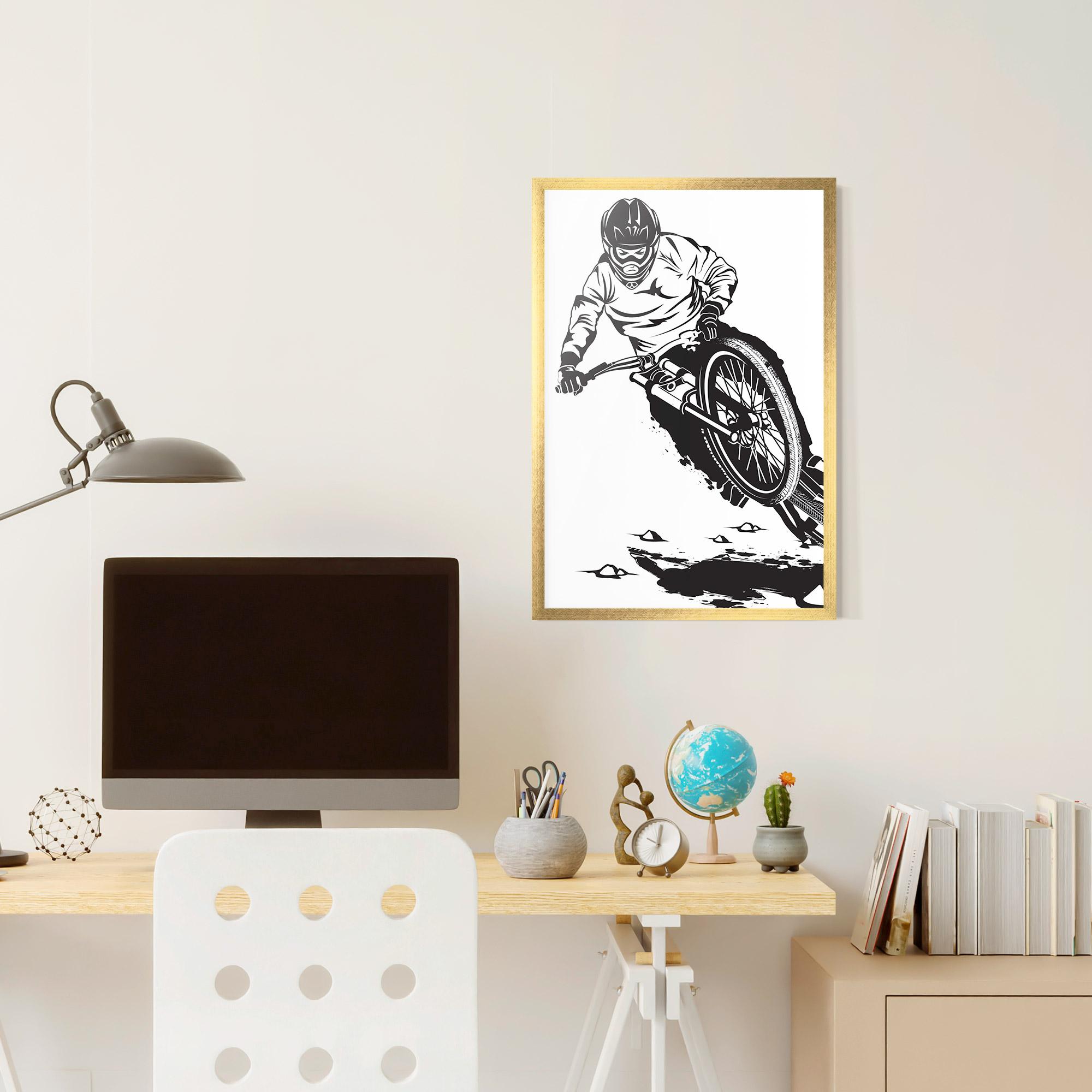 Keretezett Poszter Standing Downhill mockup 6