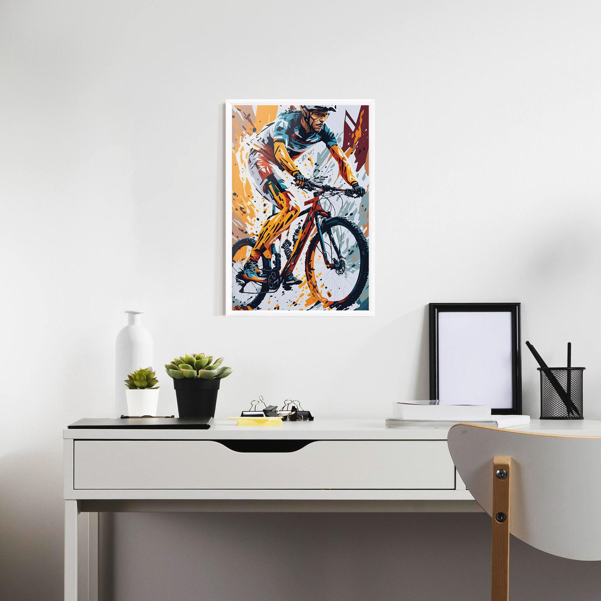 Keretezett Poszter Orange Bike Art mockup 7