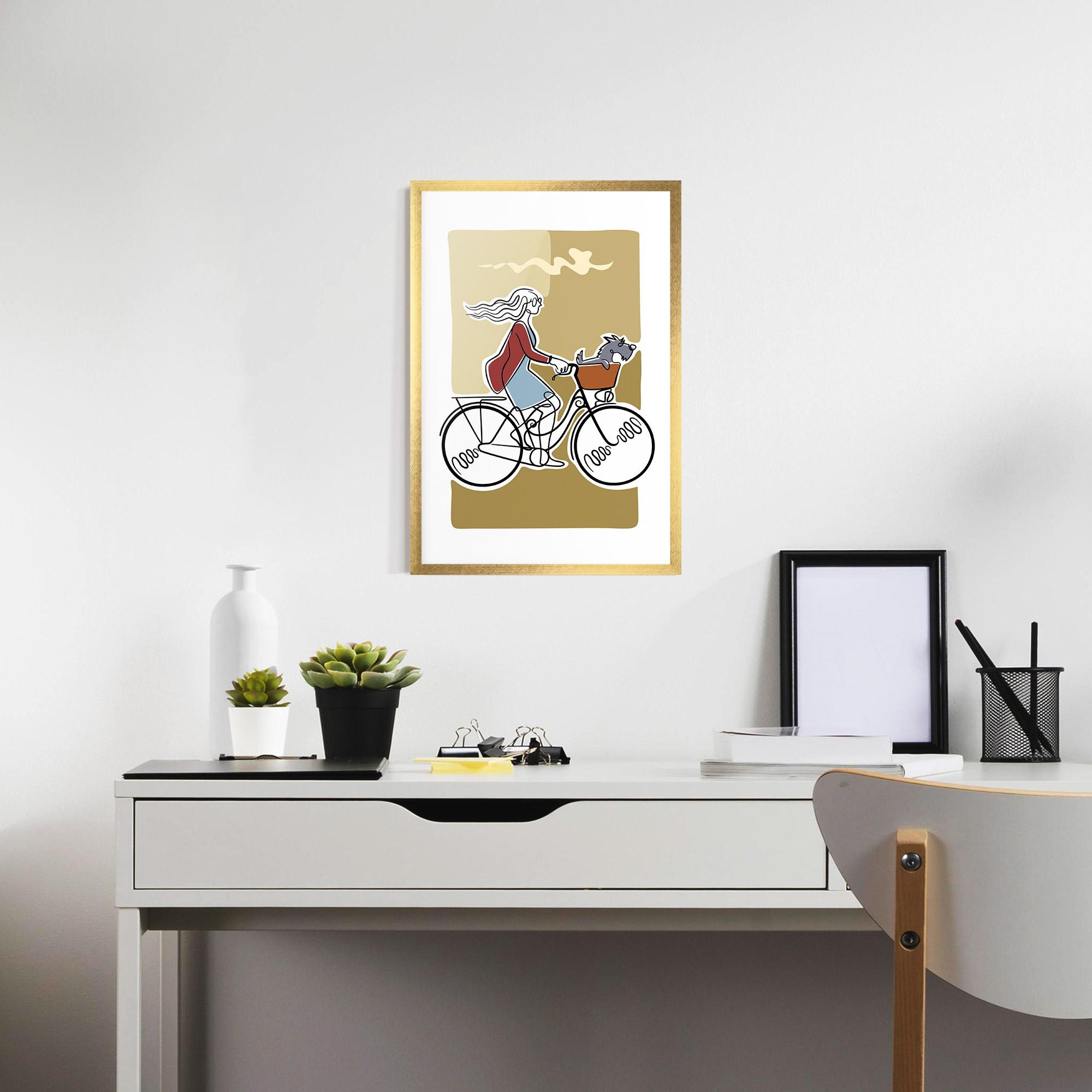 Keretezett Poszter Dog On Bike mockup 7