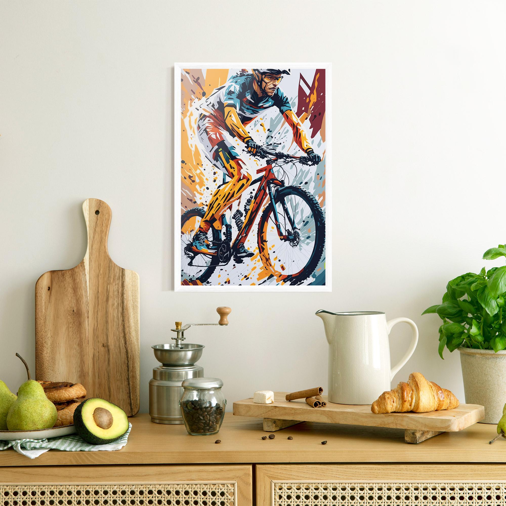 Keretezett Poszter Orange Bike Art mockup 8