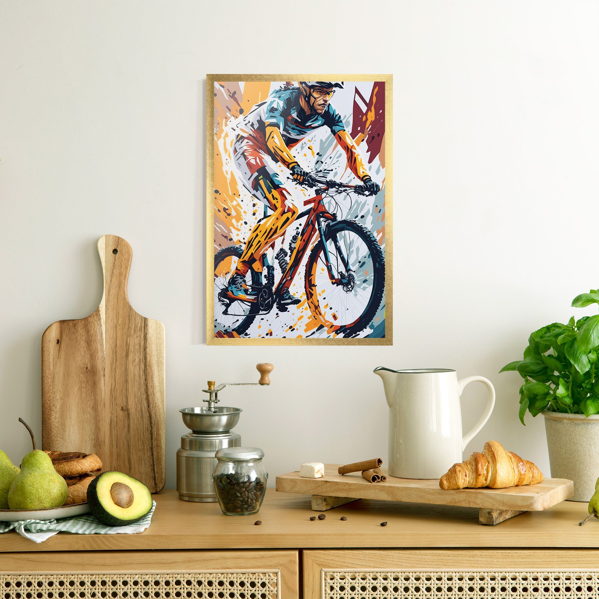 Orange Bike Art mockup 8