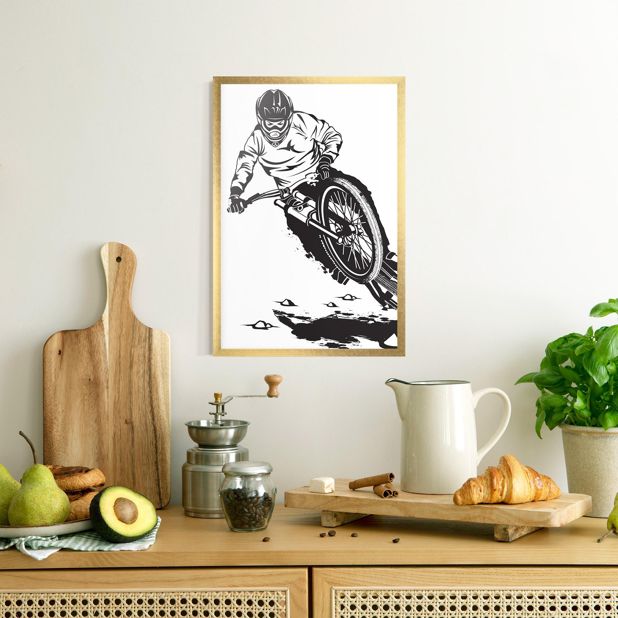 Keretezett Poszter Standing Downhill mockup 8