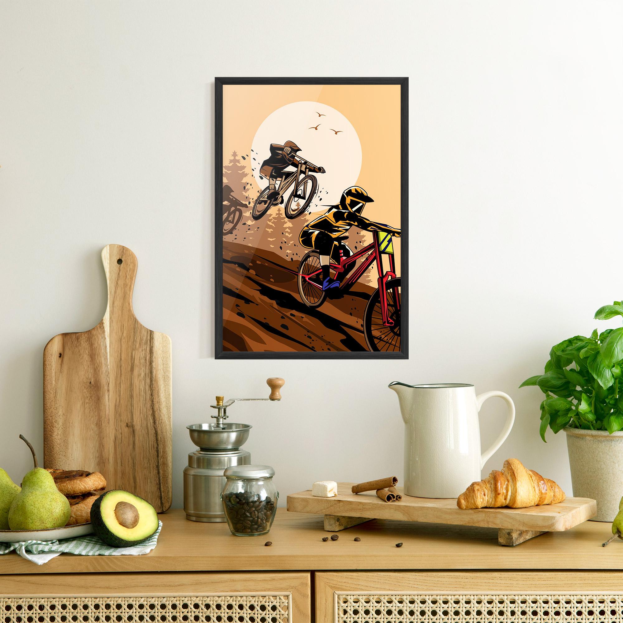 Keretezett Poszter Downhill Bike mockup 8