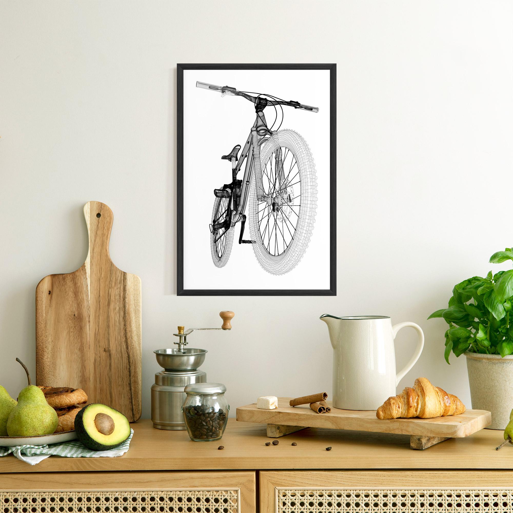 Keretezett Poszter Mountain Bicycle 3d Model mockup 8