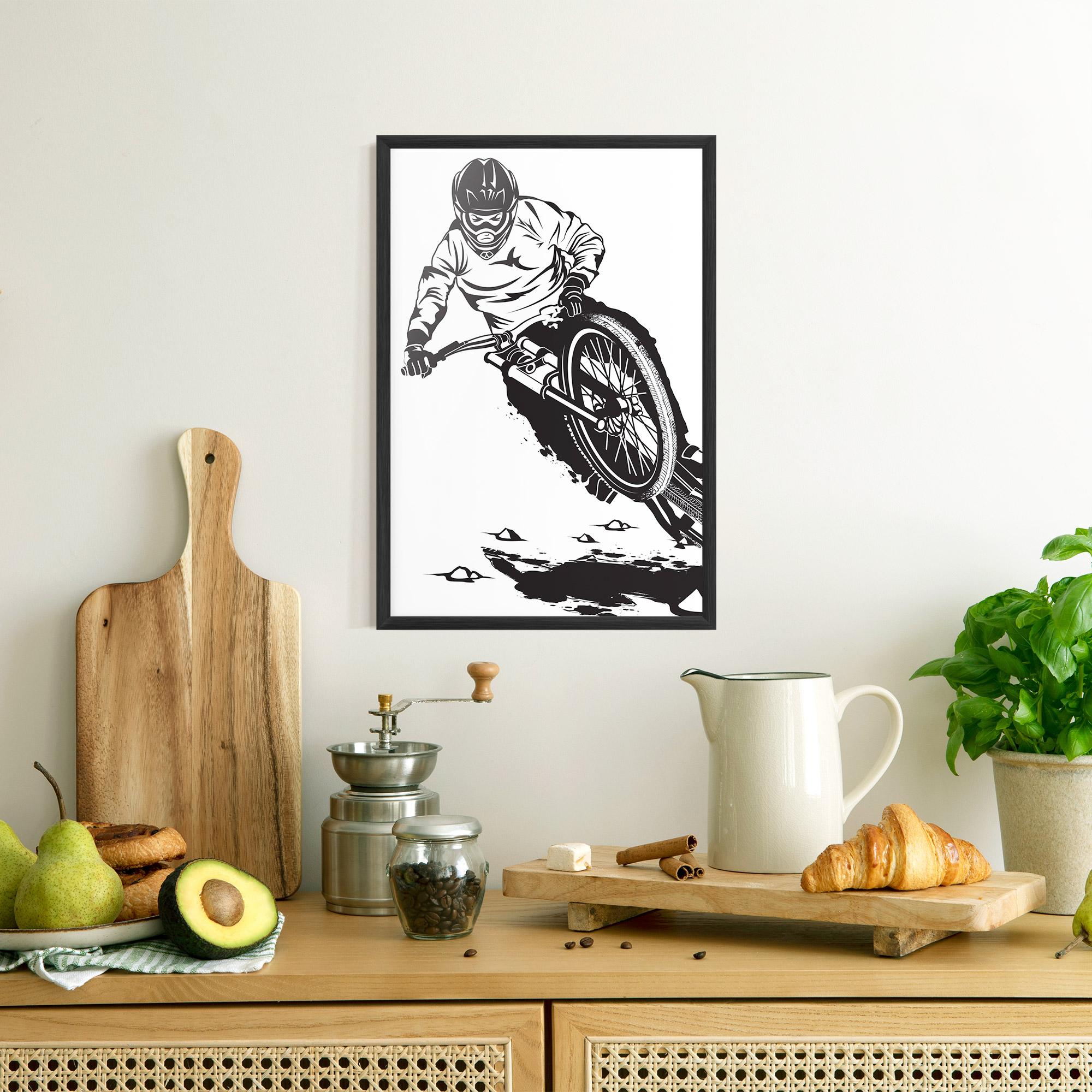 Keretezett Poszter Standing Downhill mockup 8