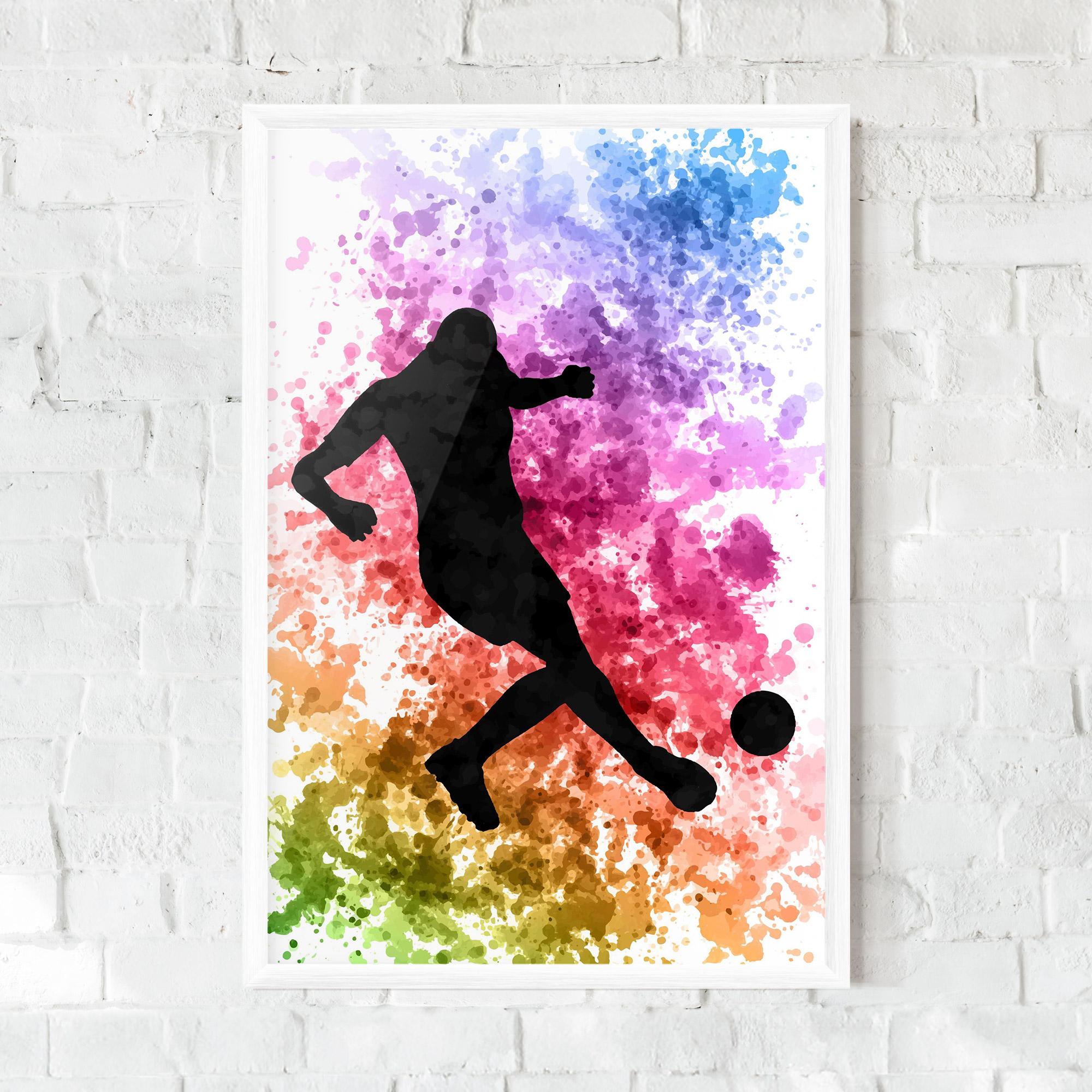 Keretezett Poszter Colorful Art Football mockup 0