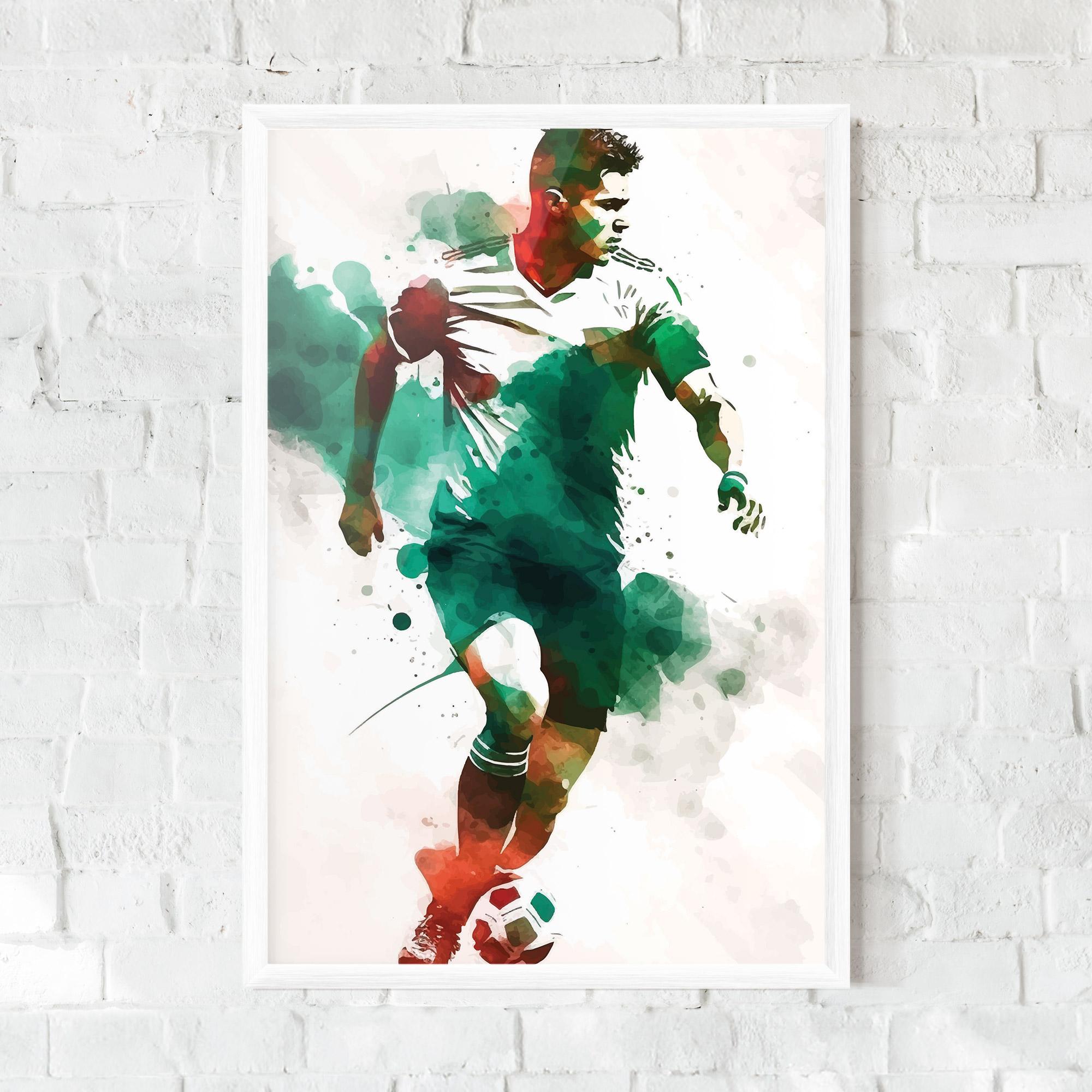 Keretezett Poszter Green Football mockup 0