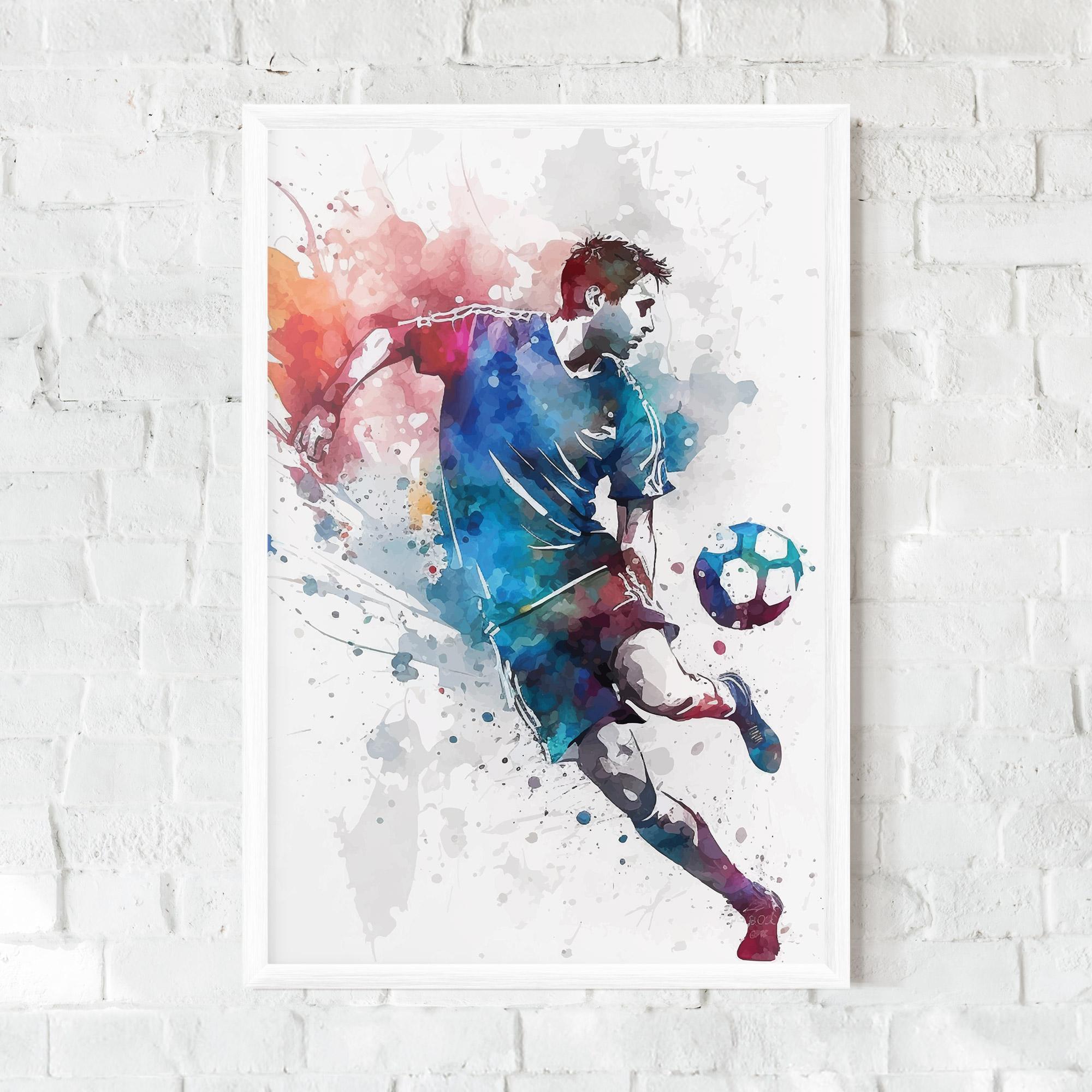 Keretezett Poszter Watercolor Football mockup 0