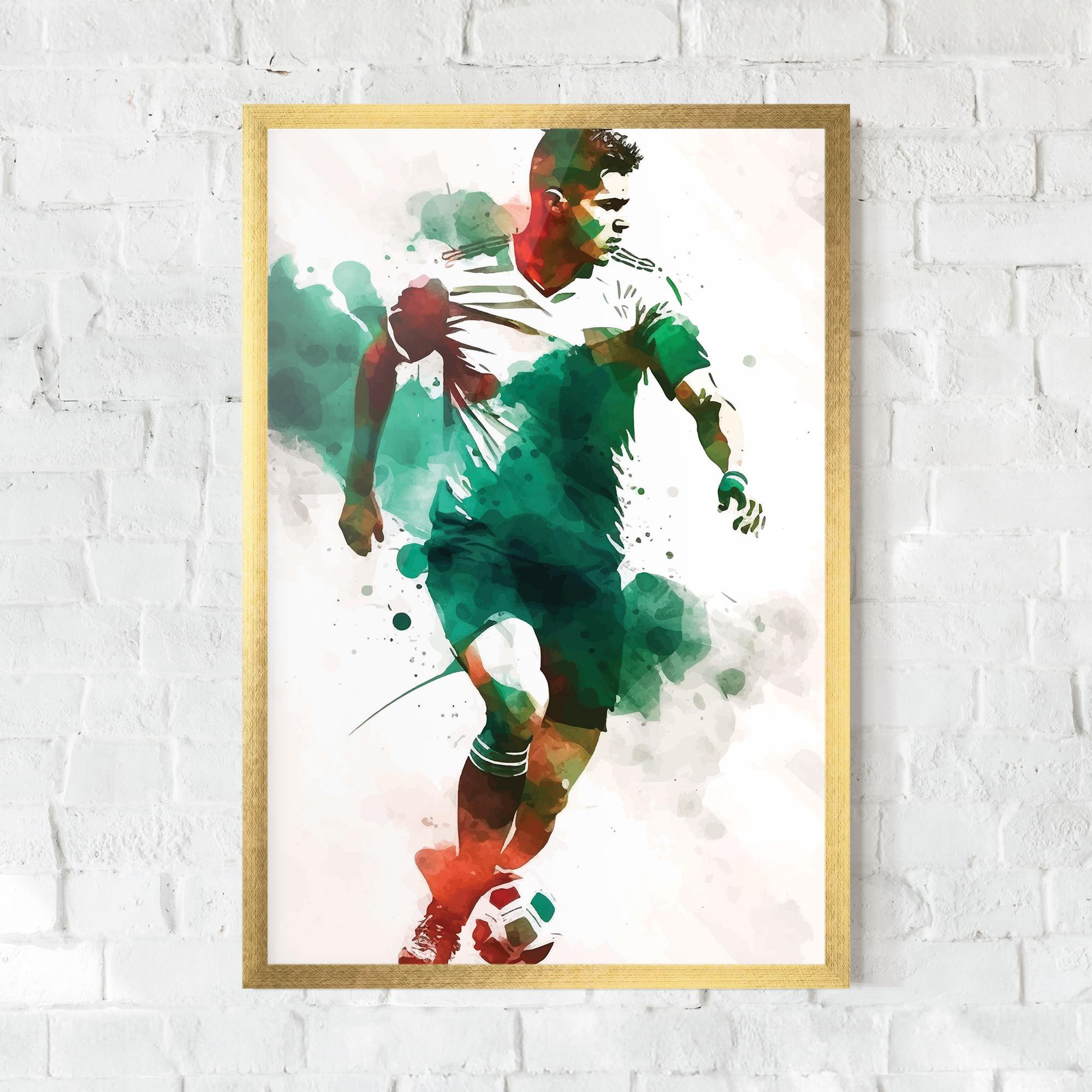 Keretezett Poszter Green Football mockup 0