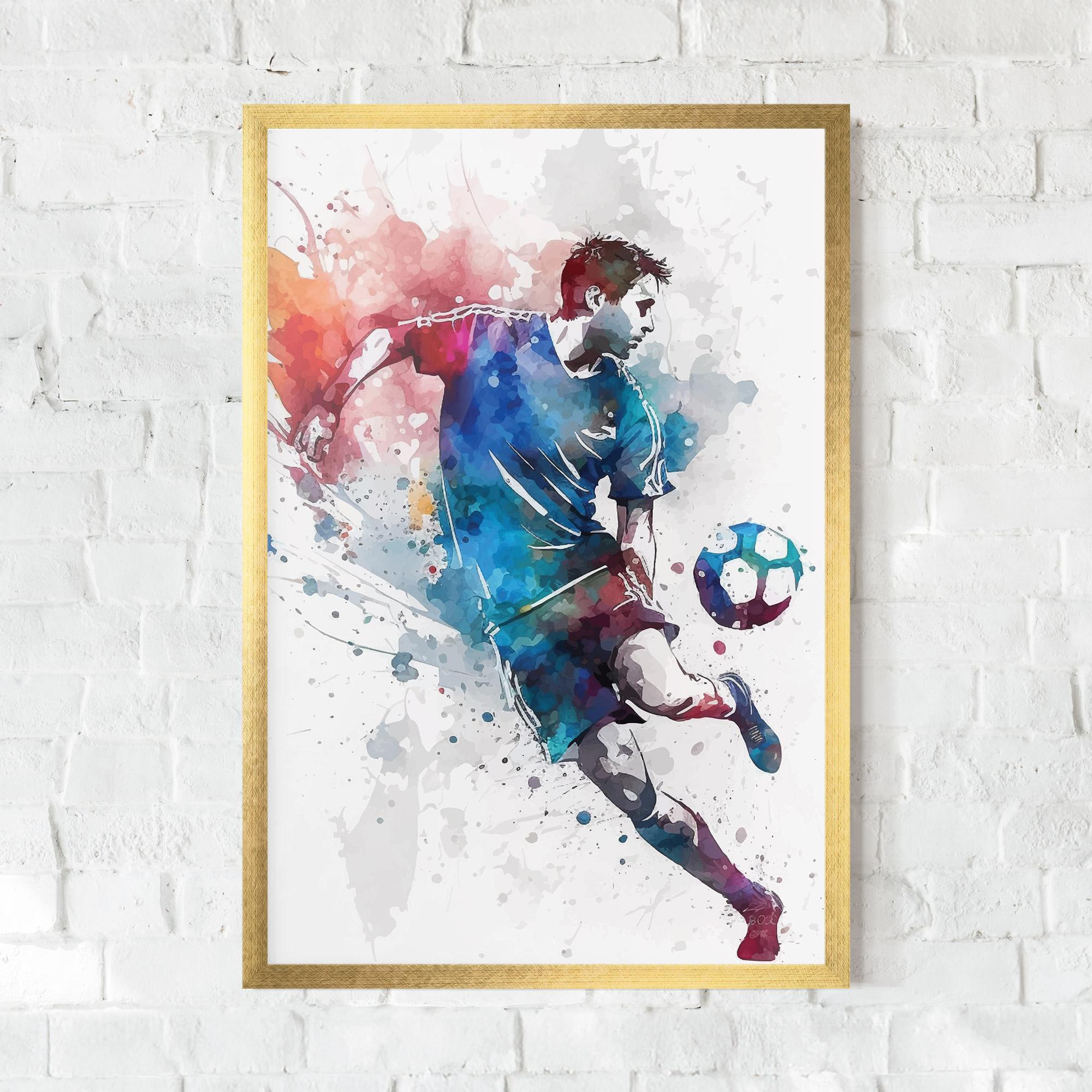 Keretezett Poszter Watercolor Football mockup 0
